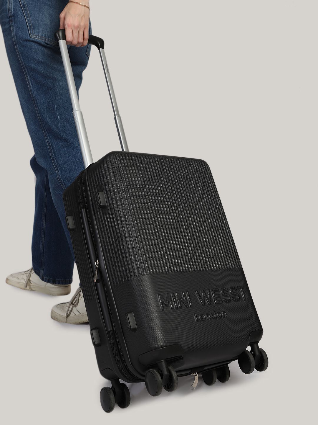 MINI WESST Miniwest Check-In Textured 360 Degree Rotational Hard-Sided Medium Trolley Bag-picture-29