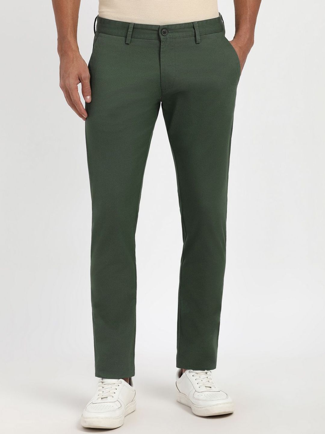 Peter England Casuals Men Solid Printed Skinny Fit Mid-Rise Trousers-picture-23