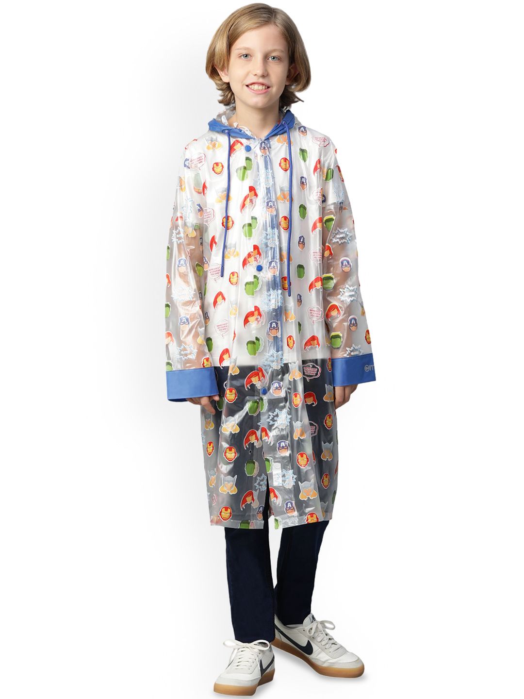 citizen Kids Transparent Printed Hooded Rain Jacket-picture-10