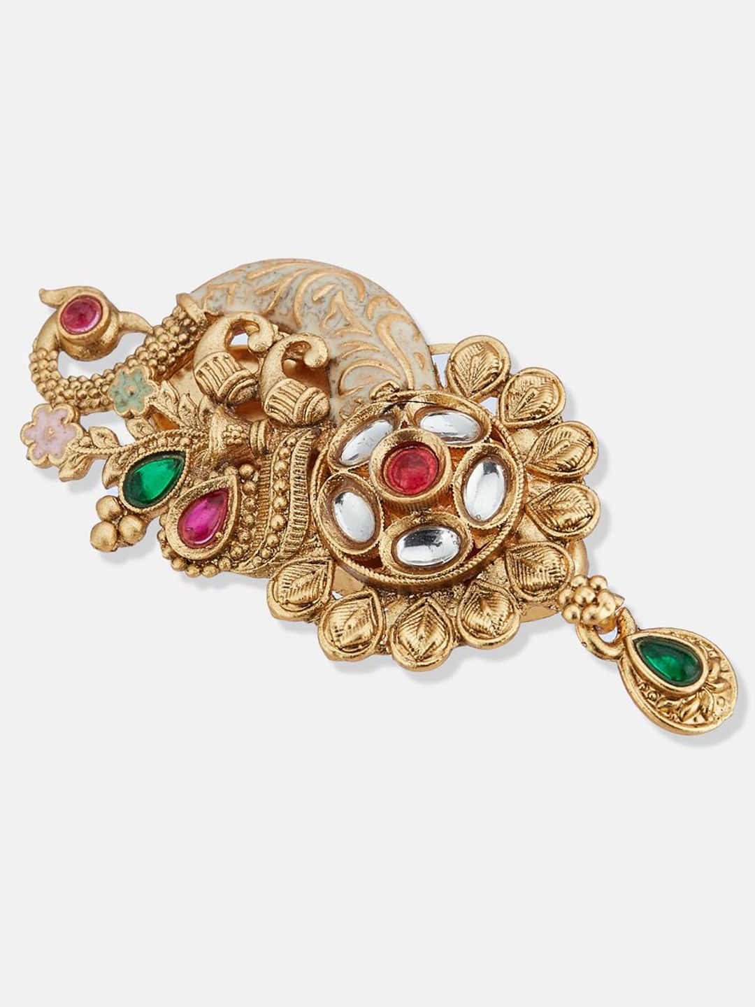 ATIBELLE Gold-Plated Kundan Studded Saree Clip