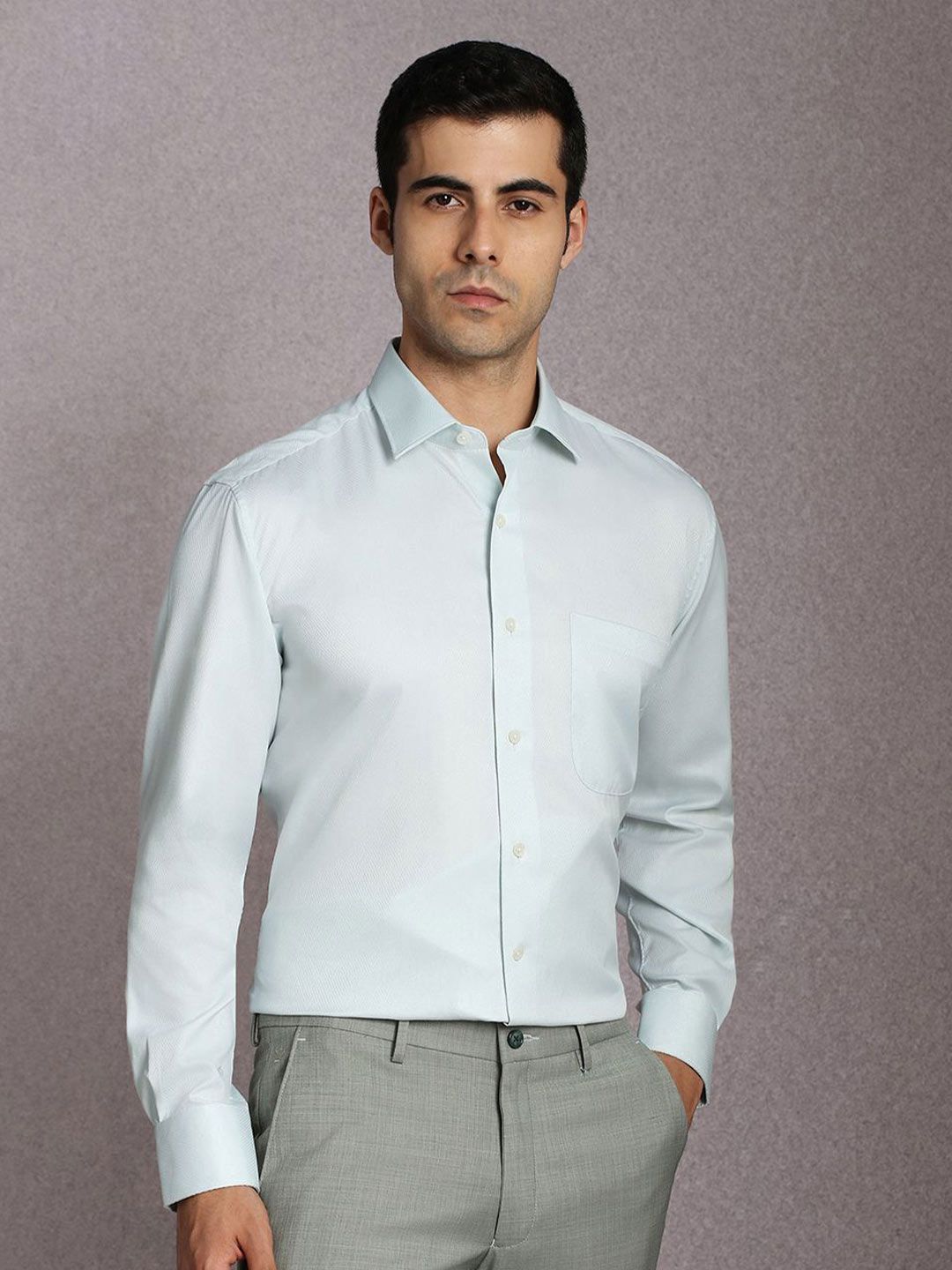 Luxure by Louis Philippe Textured Formal Shirt-picture-34