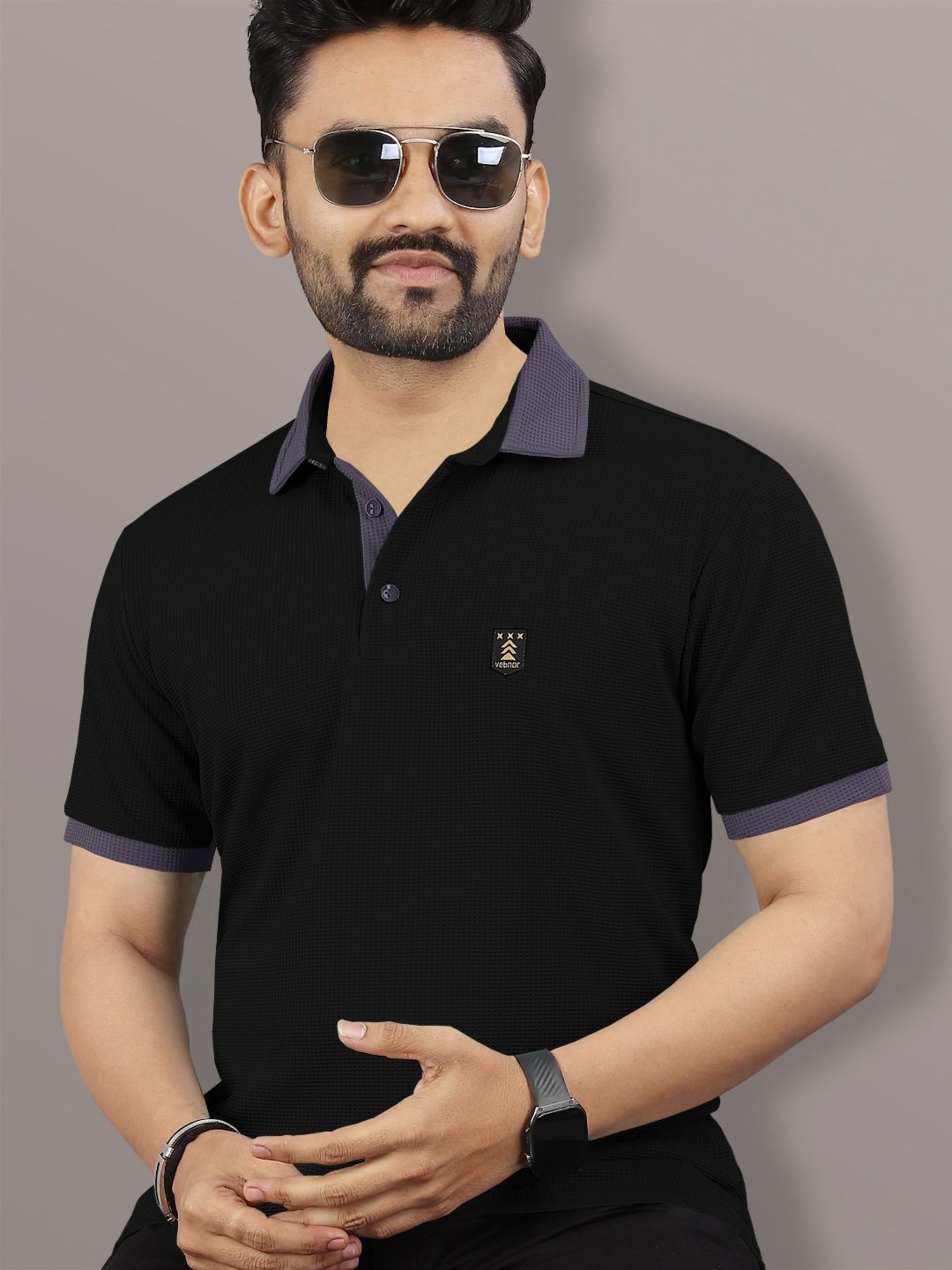 VeBNoR Polo Collar Short Sleeves T-shirt-image-44