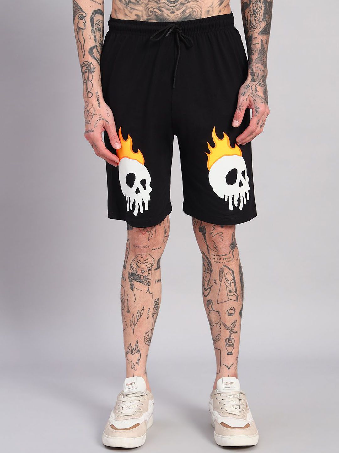 GRIFFEL Men Printed Loose Fit High-Rise Cotton Sports Shorts with Antimicrobial Technology-picture-30