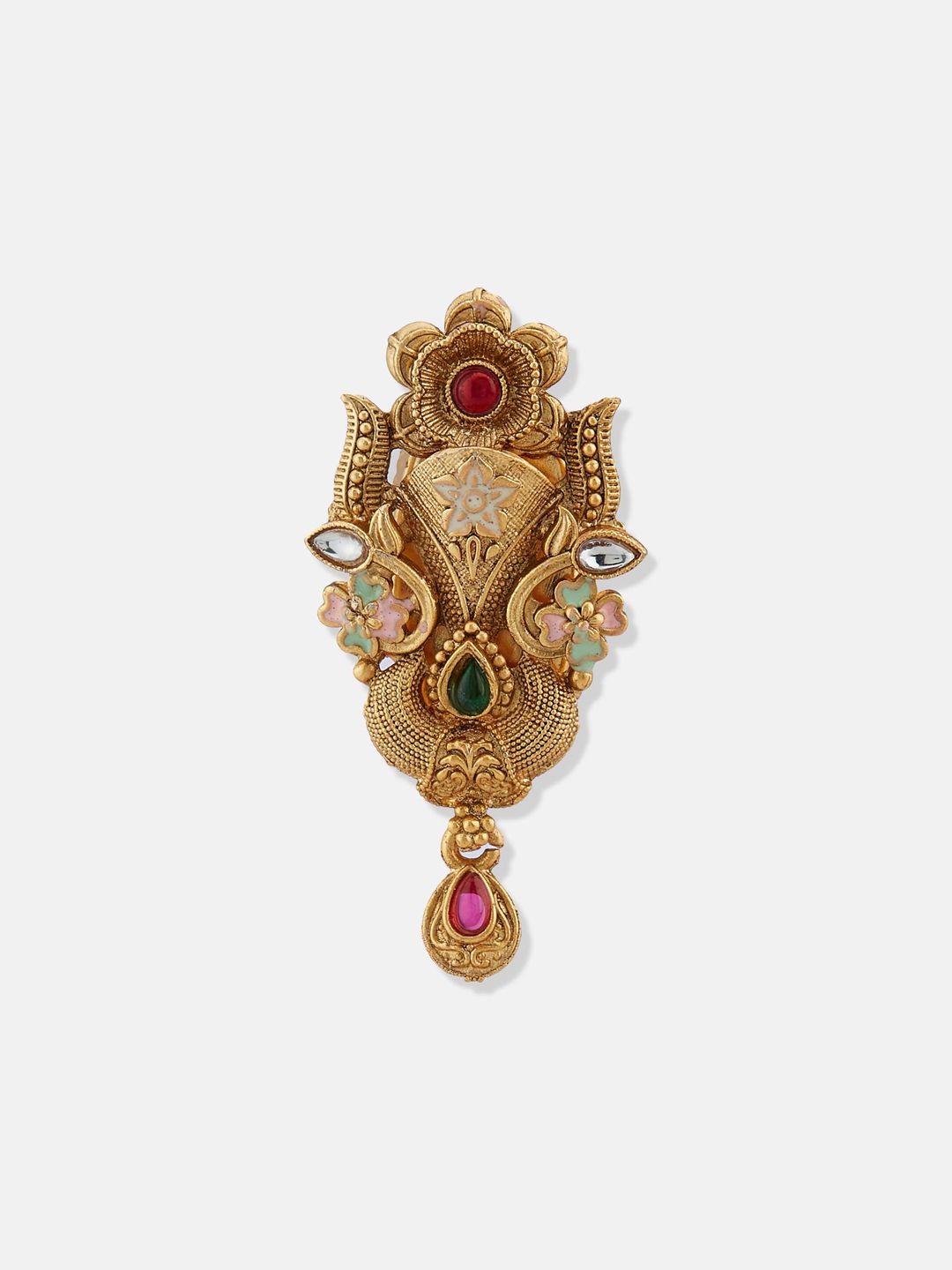 ATIBELLE Gold-Plated Kundan Studded Saree Clip