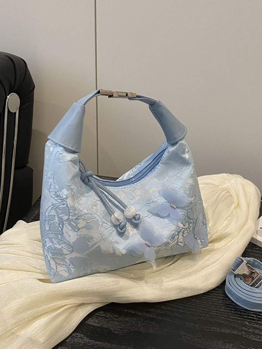 StyleCast x Revolte Floral Textured PU Half Moon Shoulder Bag-picture-36