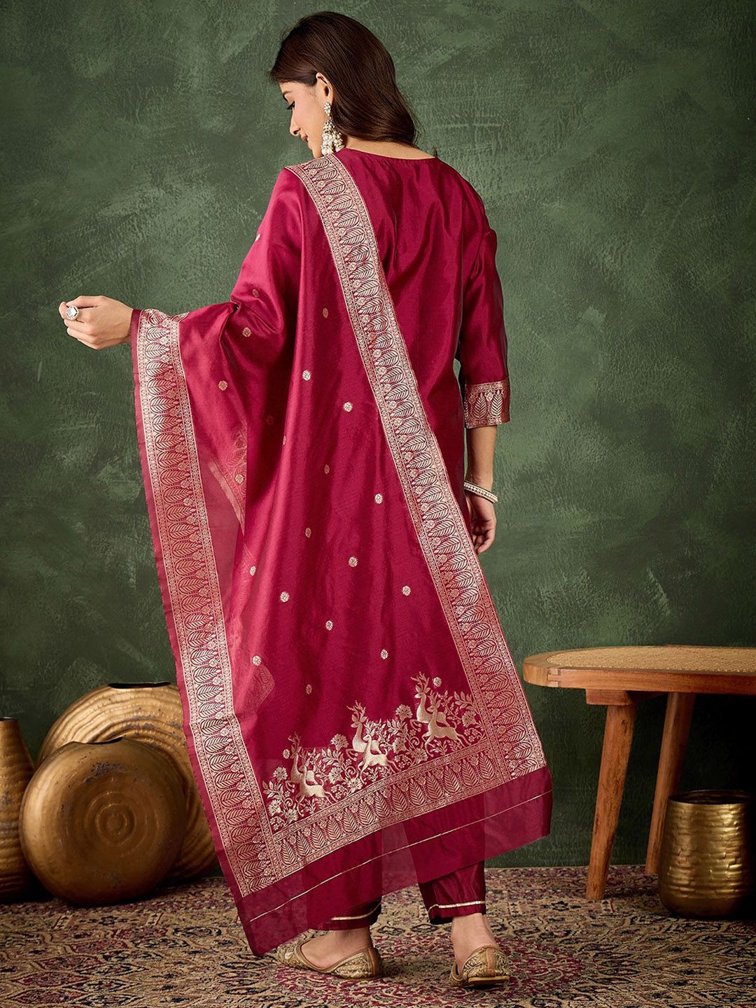 VredeVogel Kurta Da Donna In Viscosa Romana Misto Seta Ricamata