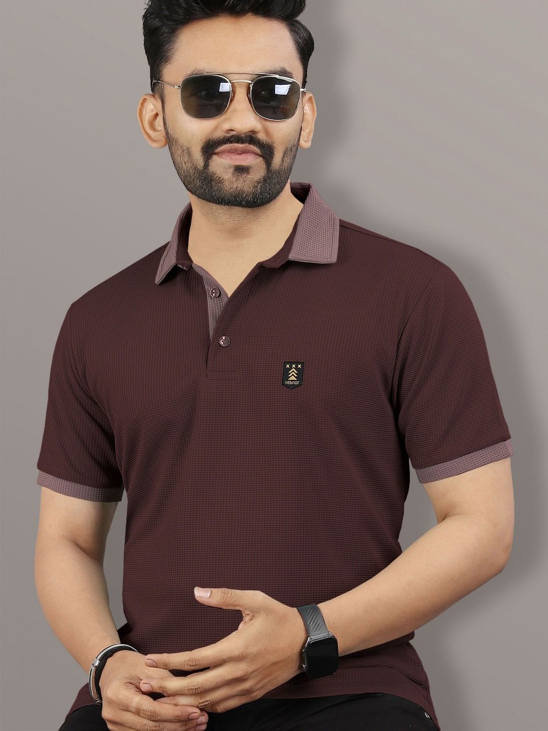 VeBNoR Polo Collar Short Sleeves T-shirt-image-43