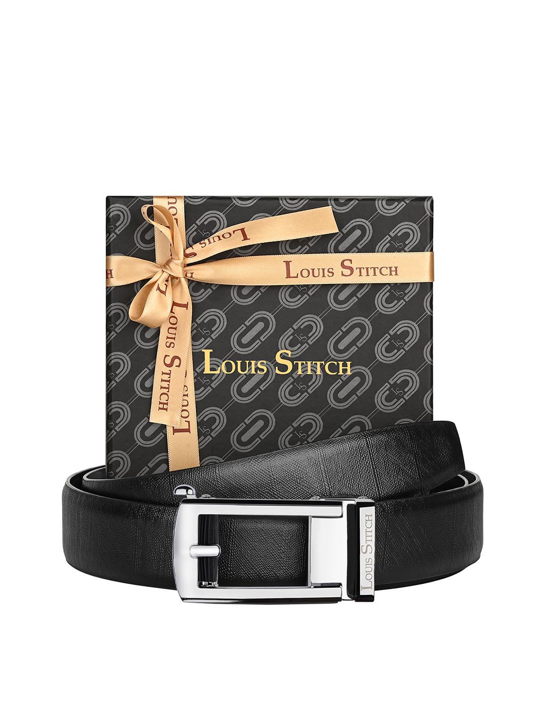 LOUIS STITCH Men Textured Leather Formal Belt-picture-13