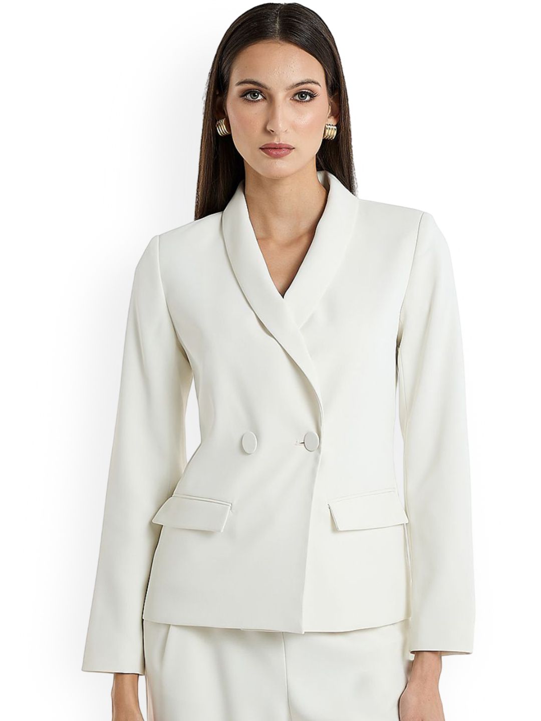 BCBG Shawl Collar Comfort Fit Double-Breasted Blazer-image-22