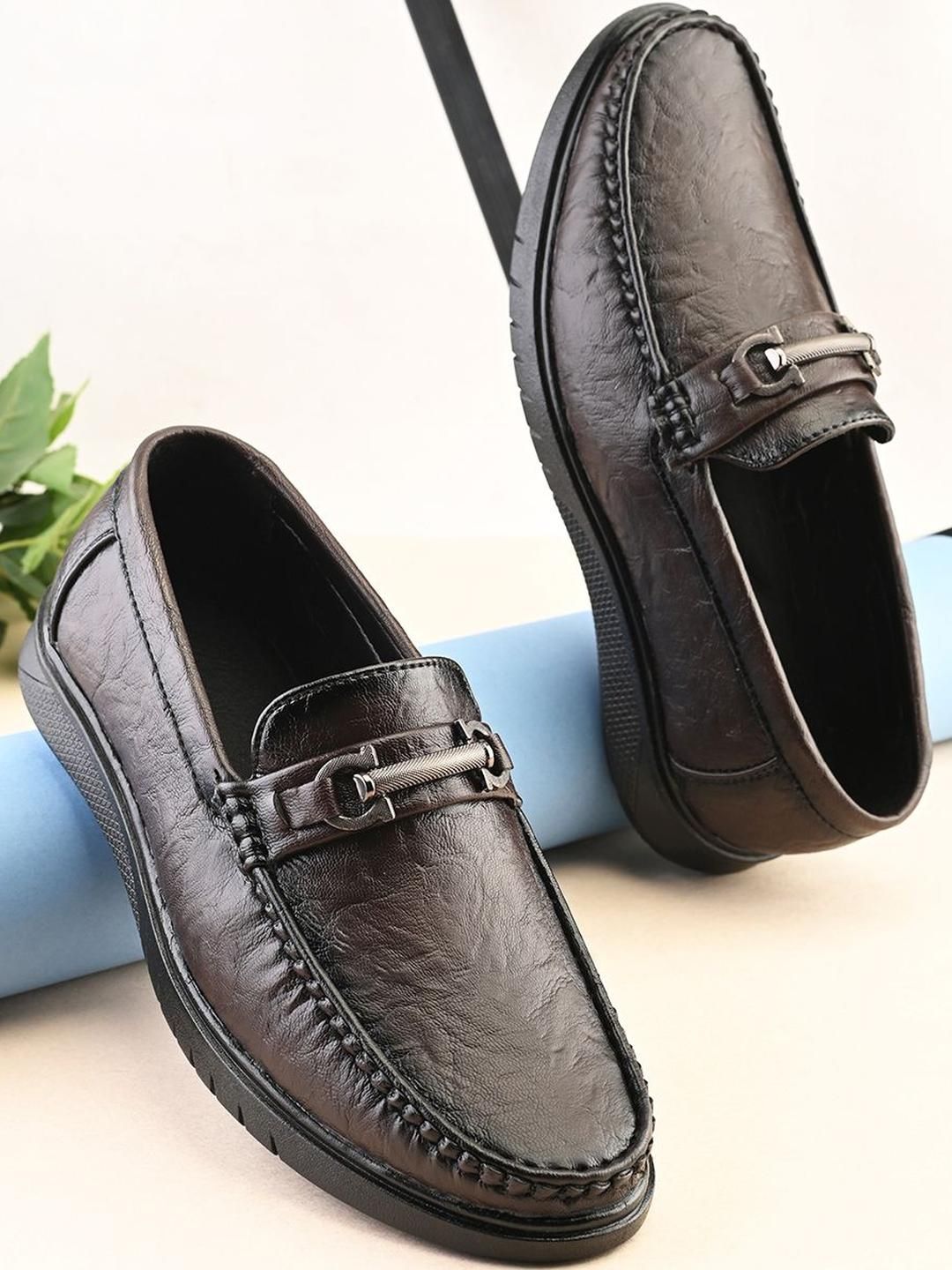 Mast & Harbour Men Chunky Slip-On Formal Loafers-picture-39