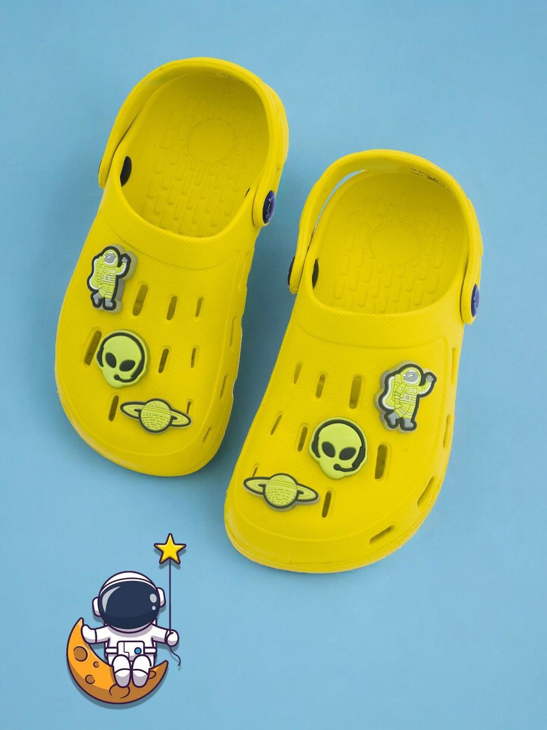 Yellow Bee Boys Alien & Space Charm Clogs-picture-13