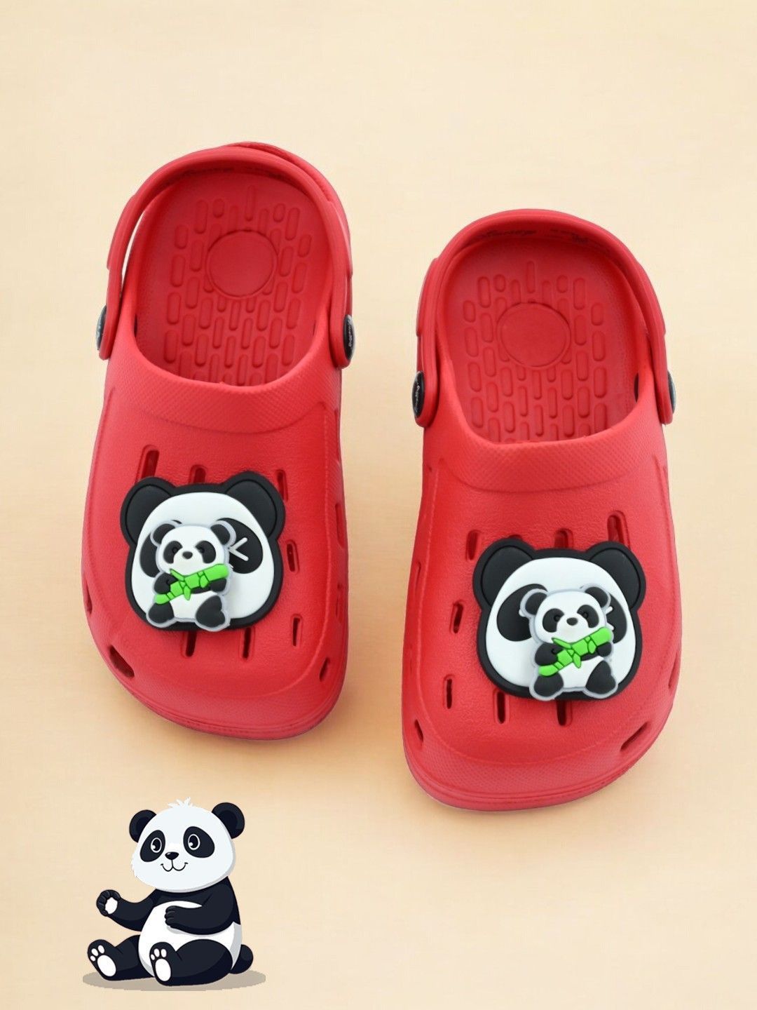 Yellow Bee Girls Panda & Bamboo Charm Clogs-picture-16