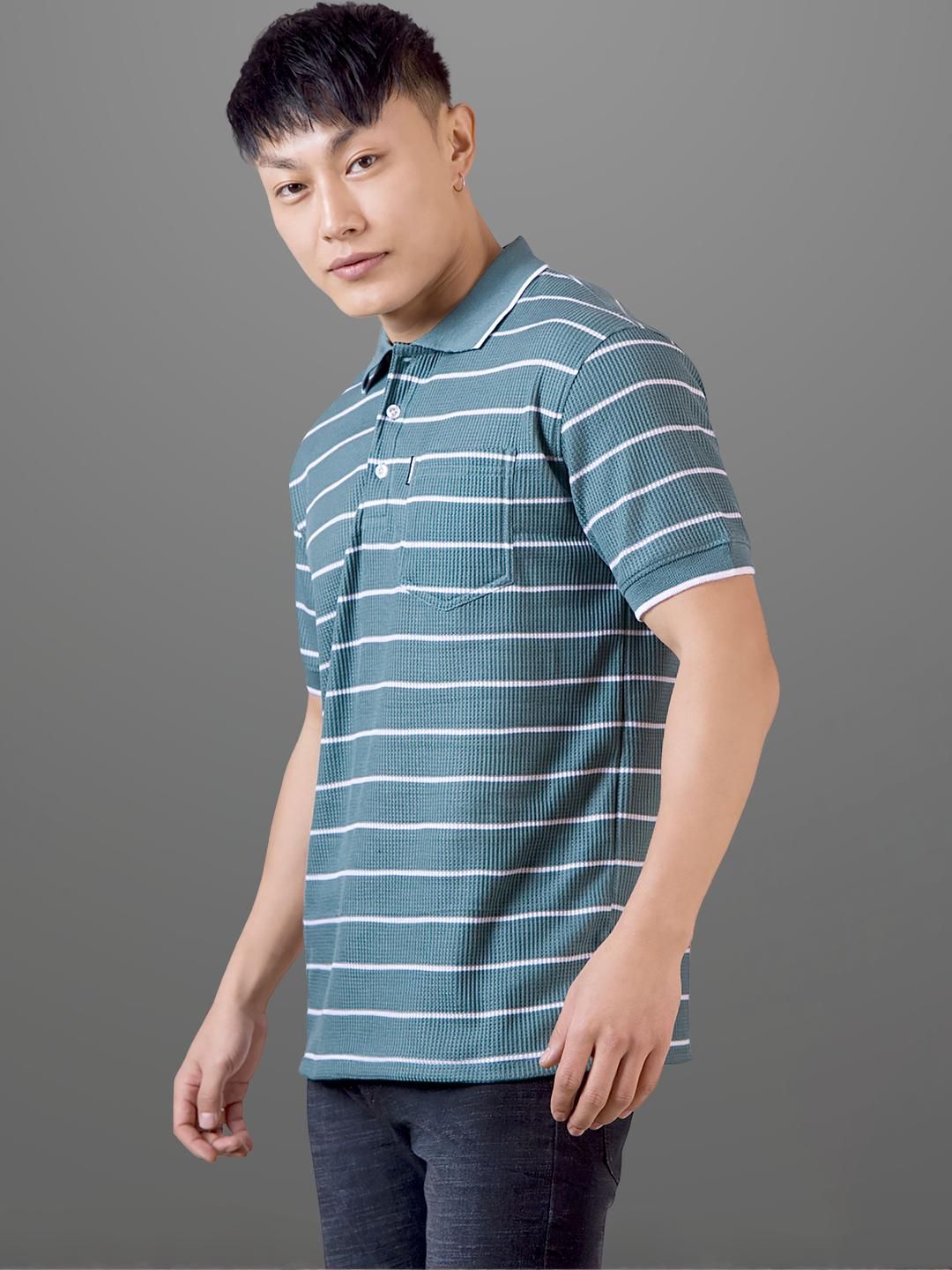 INVICTUS Men Striped Polo Collar Cotton T-shirt-picture-33