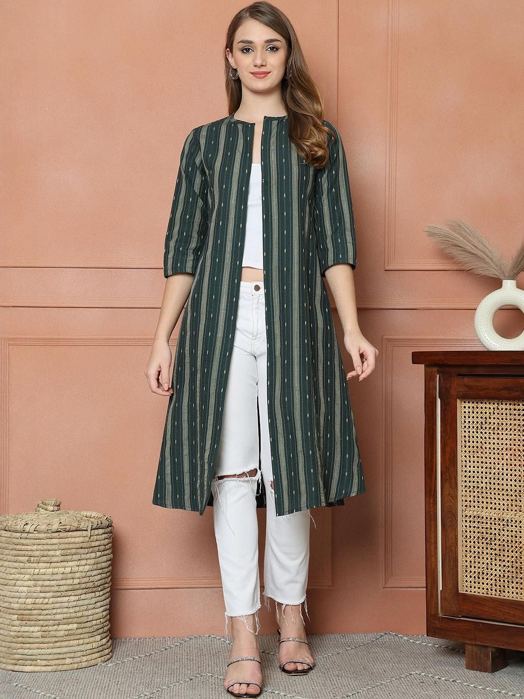 CORSICA Striped Cotton Longline Shrug-picture-51