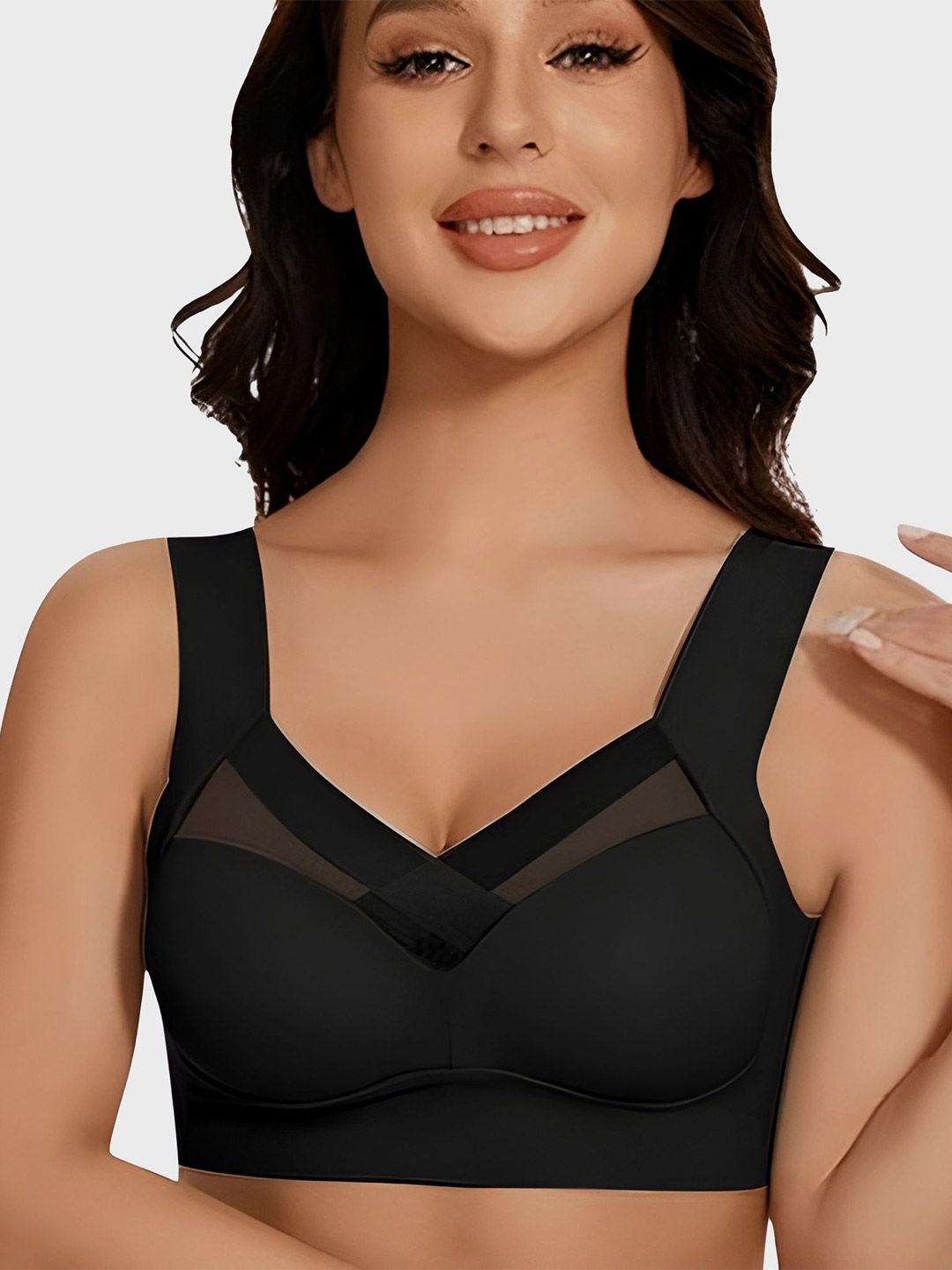WAVE FASHION Full Coverage Seamless Lightly Padded Sports Bra