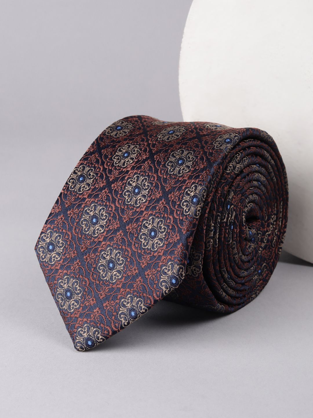 Louis Philippe Men Woven Design Embroidered Tie-picture-35