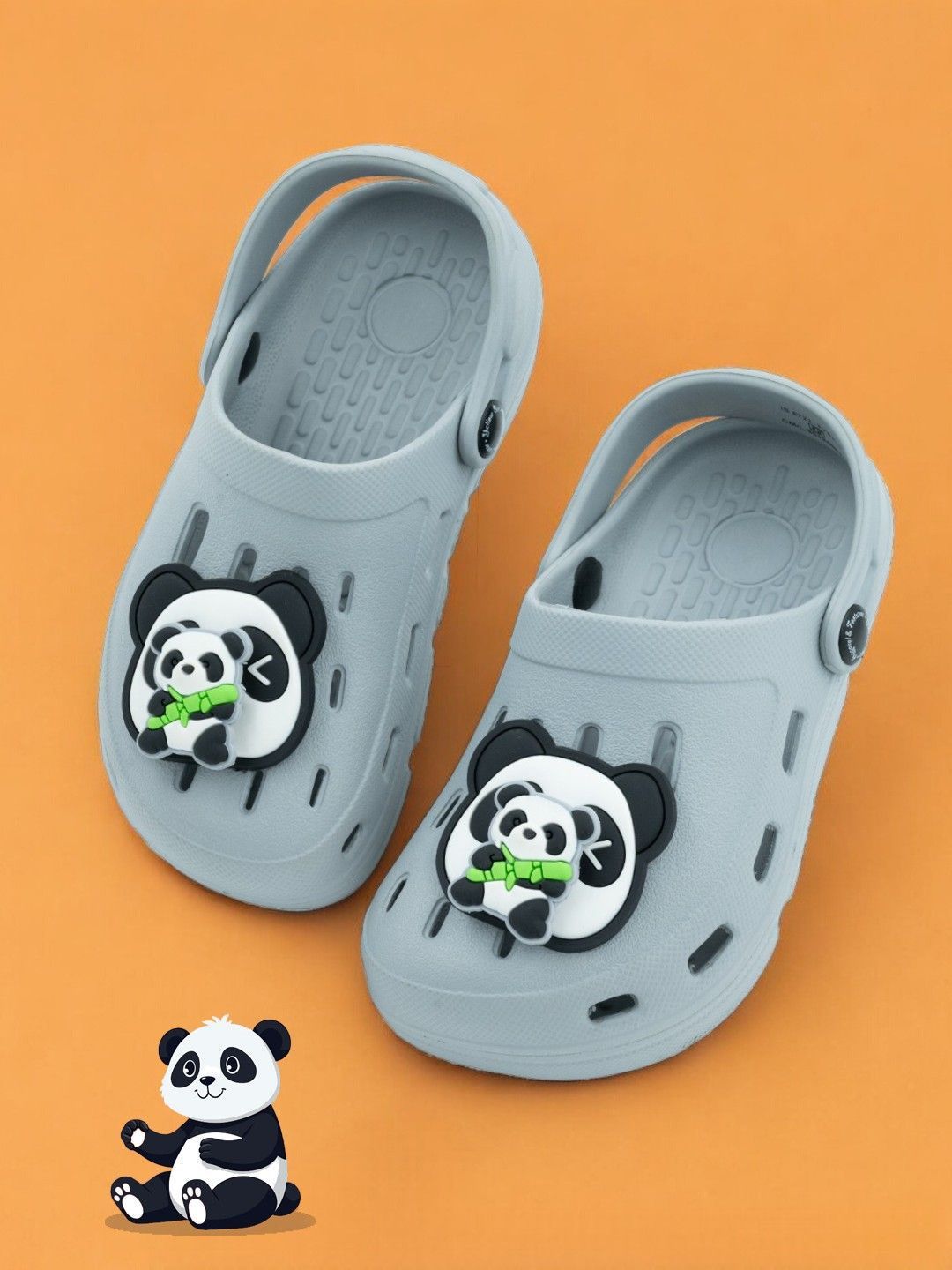 Yellow Bee Boys Panda & Bamboo Rotating Charms Clogs-picture-29