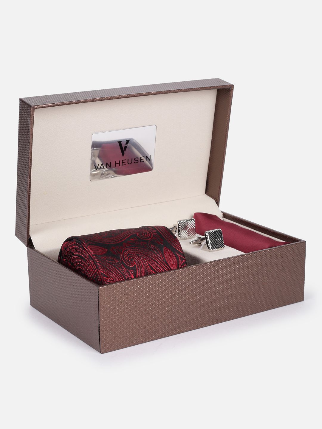 Van Heusen Men Tie Pocket Square And Cufflink Accessory Gift Set-picture-33