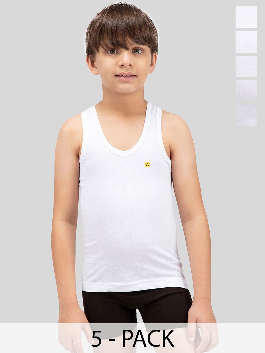 AMUL COMFY Boys Pack Of 5 Sleeveless Pure Cotton Undershirt Vests-picture-26