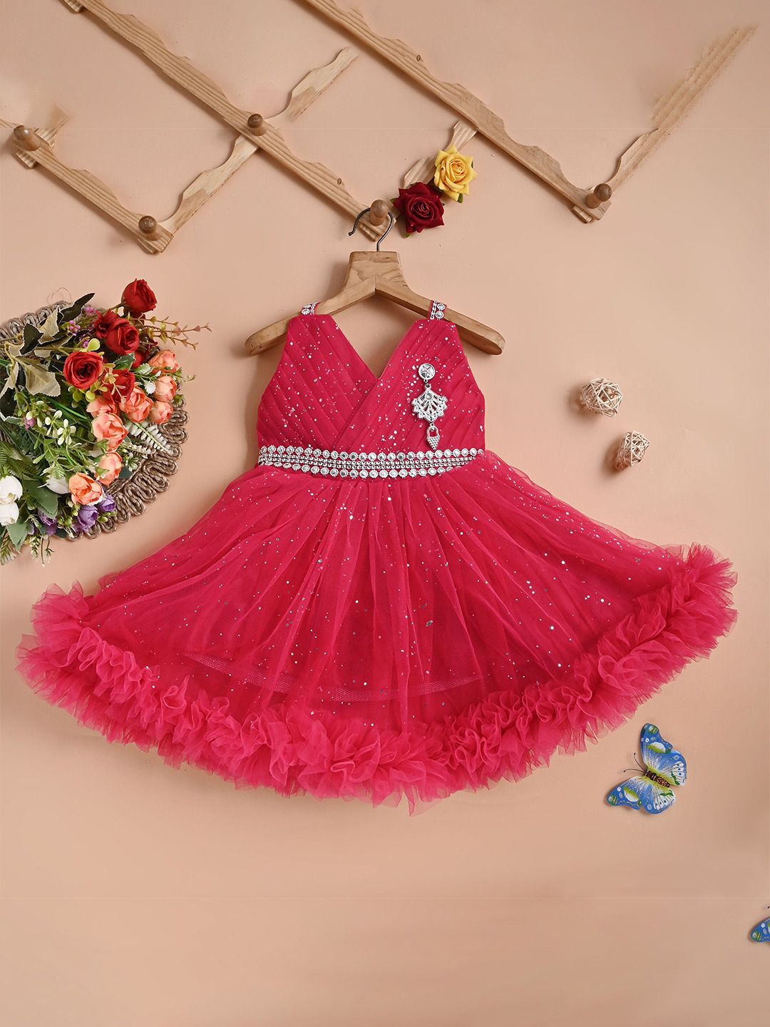 F B EMPIRE Net Fit & Flare Dress-picture-40