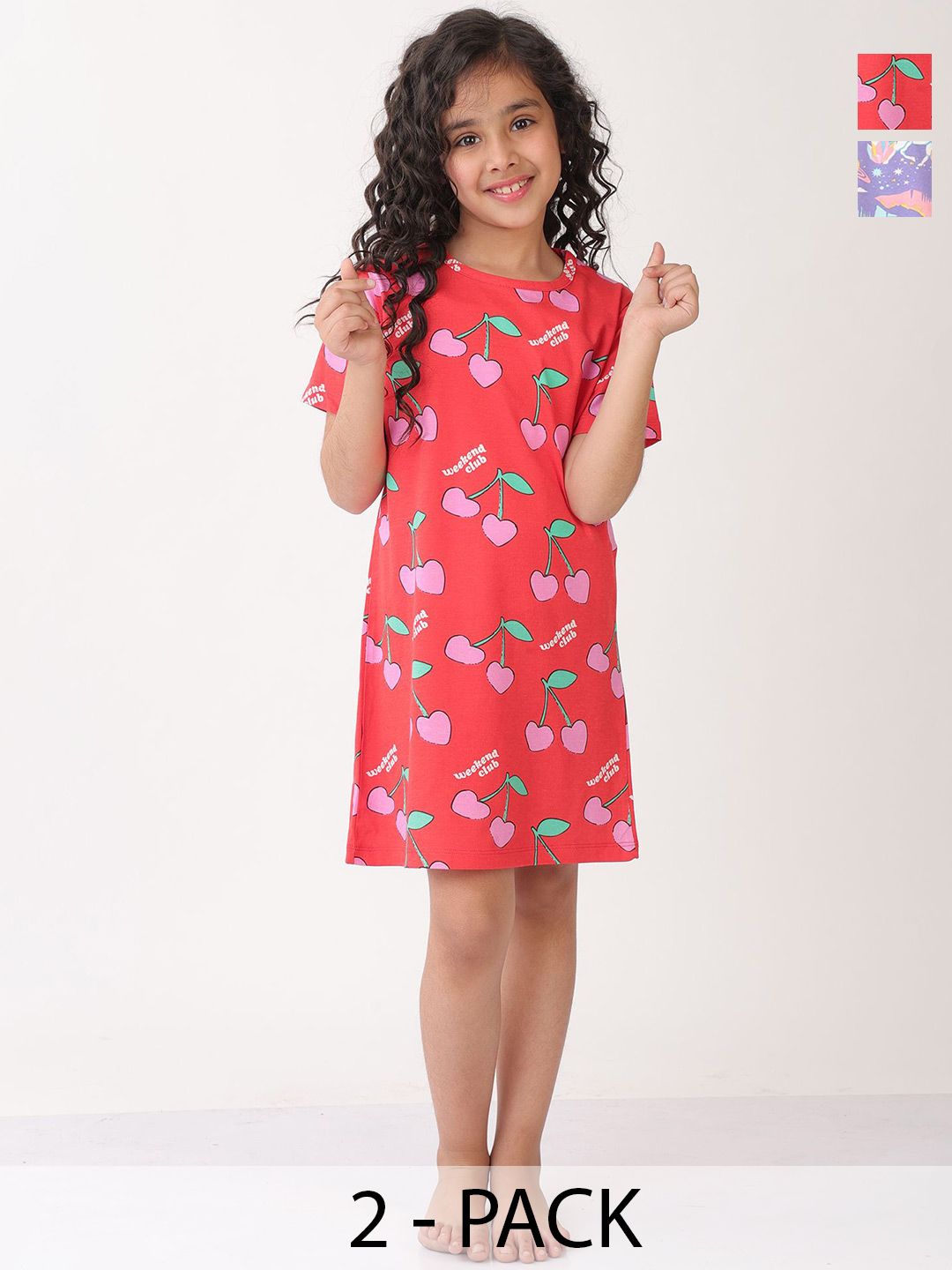 Anthrilo Girls Printed Nightdress-picture-28