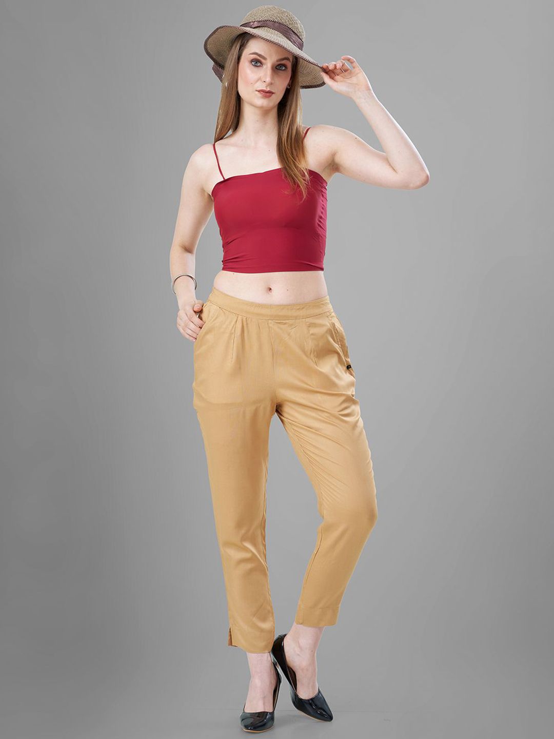 TITTLI Women Relaxed Straight Fit Low-Rise Flat-Front Formal Trousers-picture-55