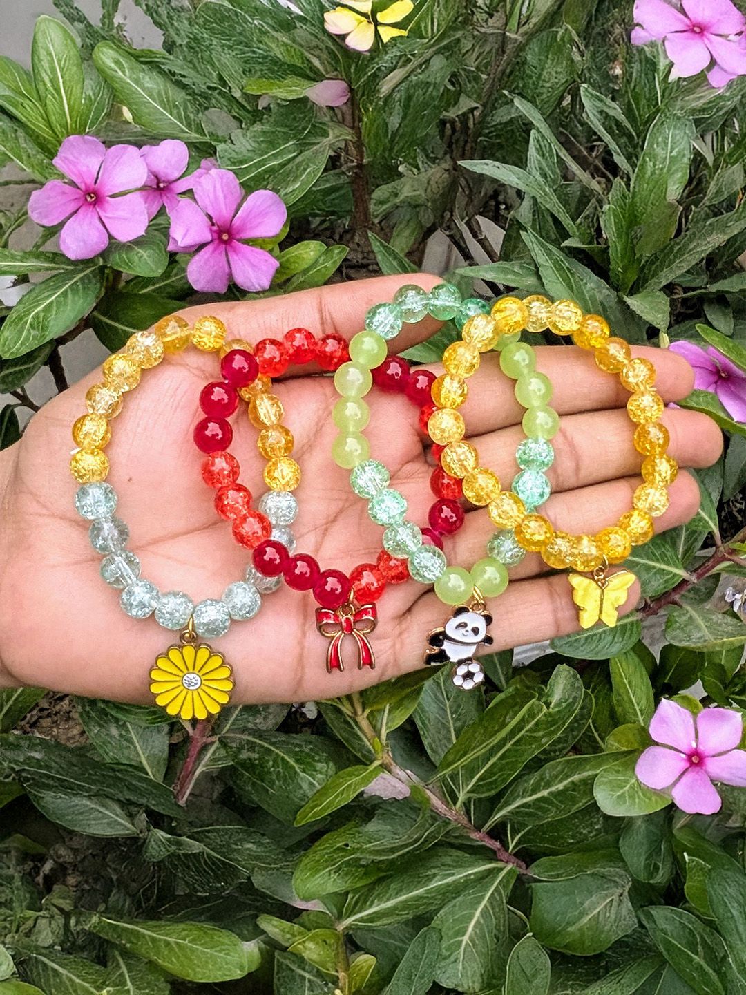 Amit Fashion Set Of 4 Artificial Beads Beaded Elasticated Bracelets-picture-27