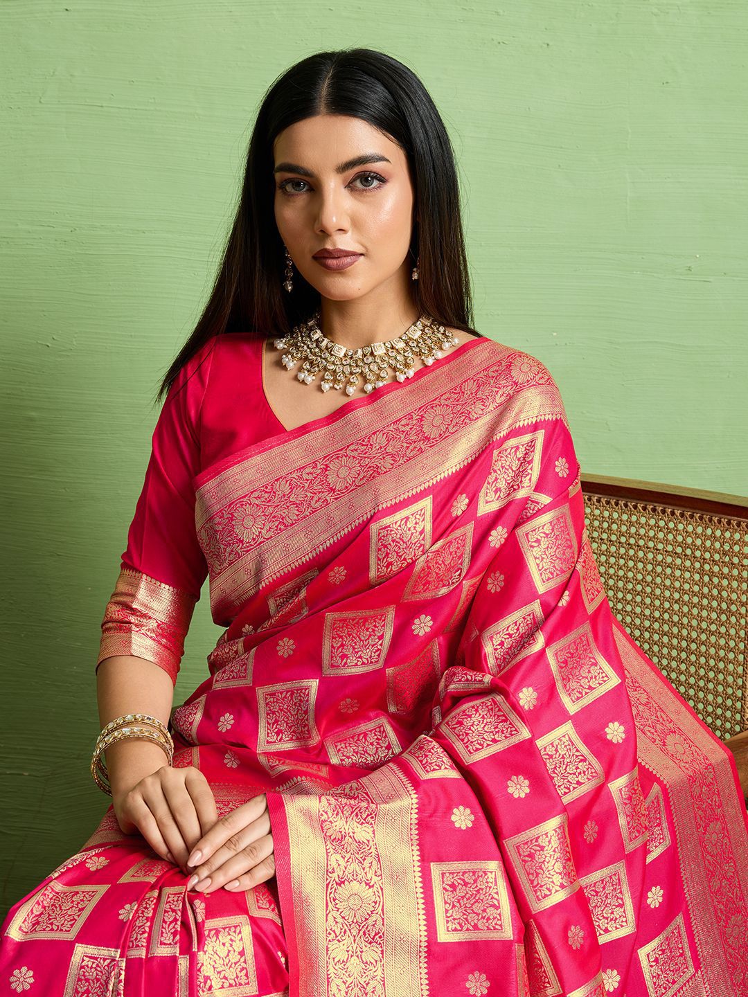 PBS PRINTS Women Woven Design Zari Art Silk Banarasi Saree-picture-18