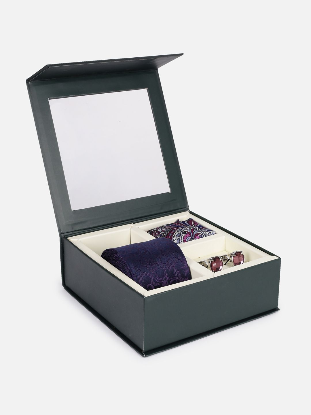Peter England Men Accessory Gift Set of Tie Pocket Square And Cufflink Comes with a box-picture-21