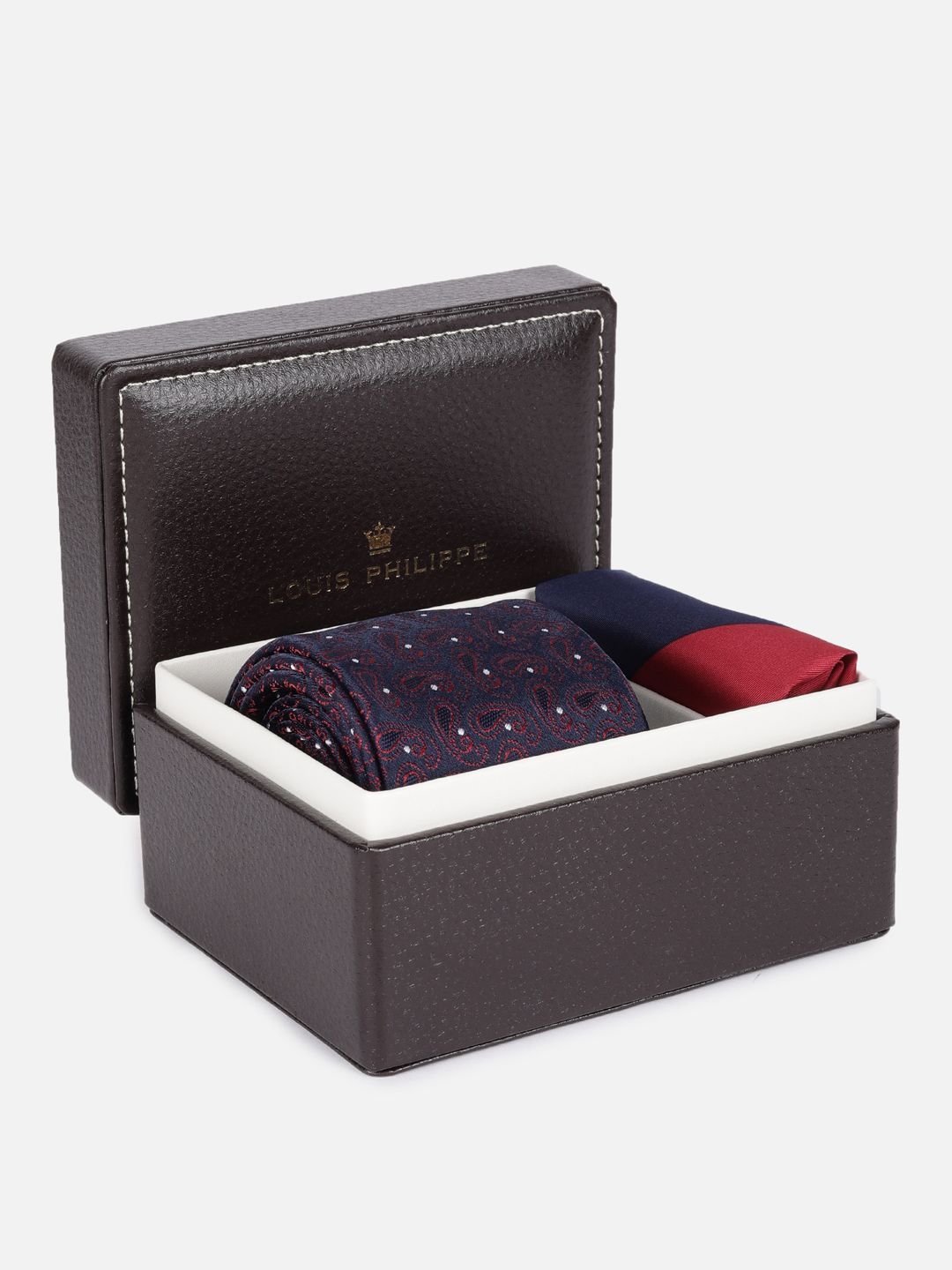 Louis Philippe Men Embroidered Tie and Pocket Square Accessory Gift Set-picture-20