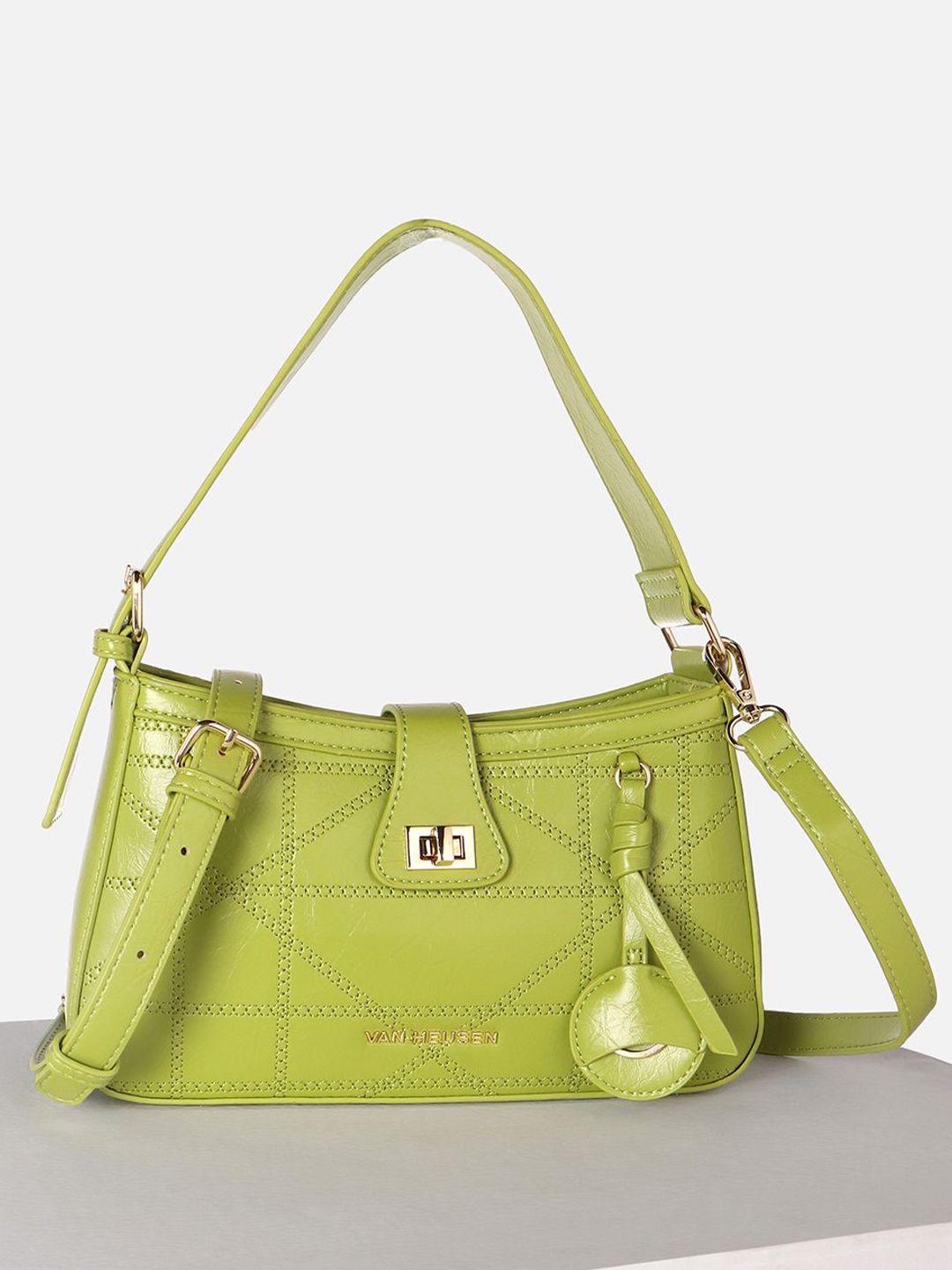 Van Heusen Woman Textured Half Moon Tasselled Satchel Bag-picture-33