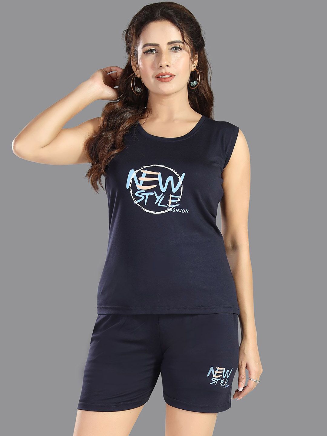 Be You Women Typography Printed Round Neck Regular Night suit-picture-26
