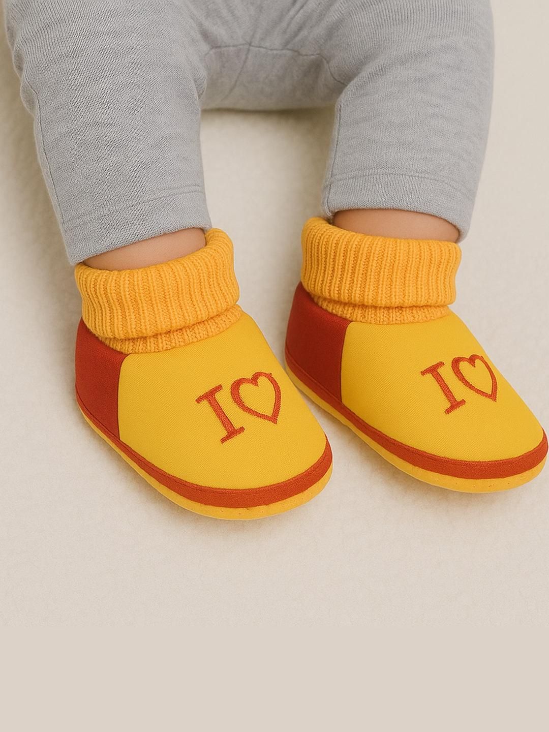 ONFEET Kids-Unisex Yellow Cotton Booties-picture-20