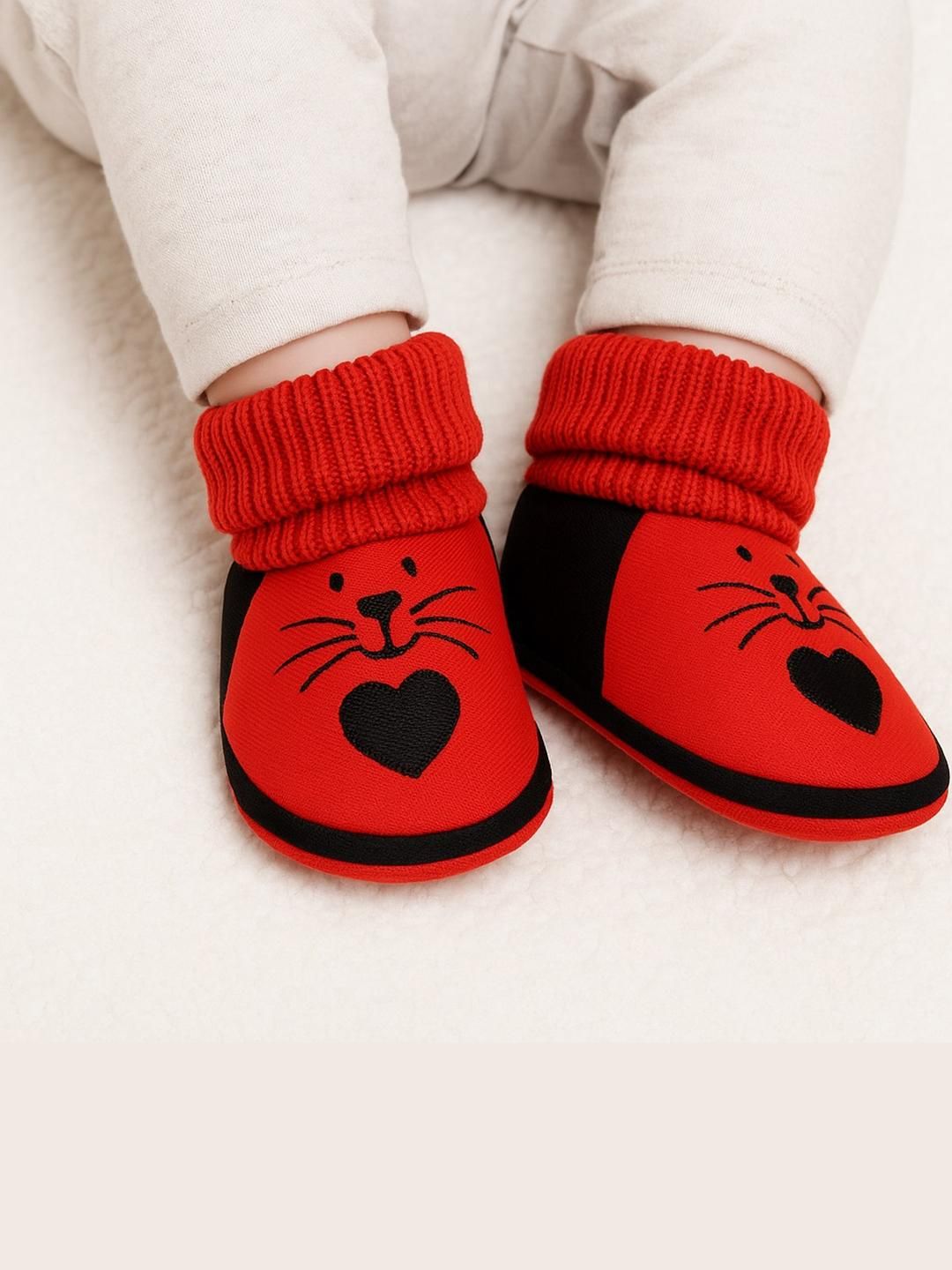 ONFEET Kids-Unisex Red Cotton Booties-picture-30