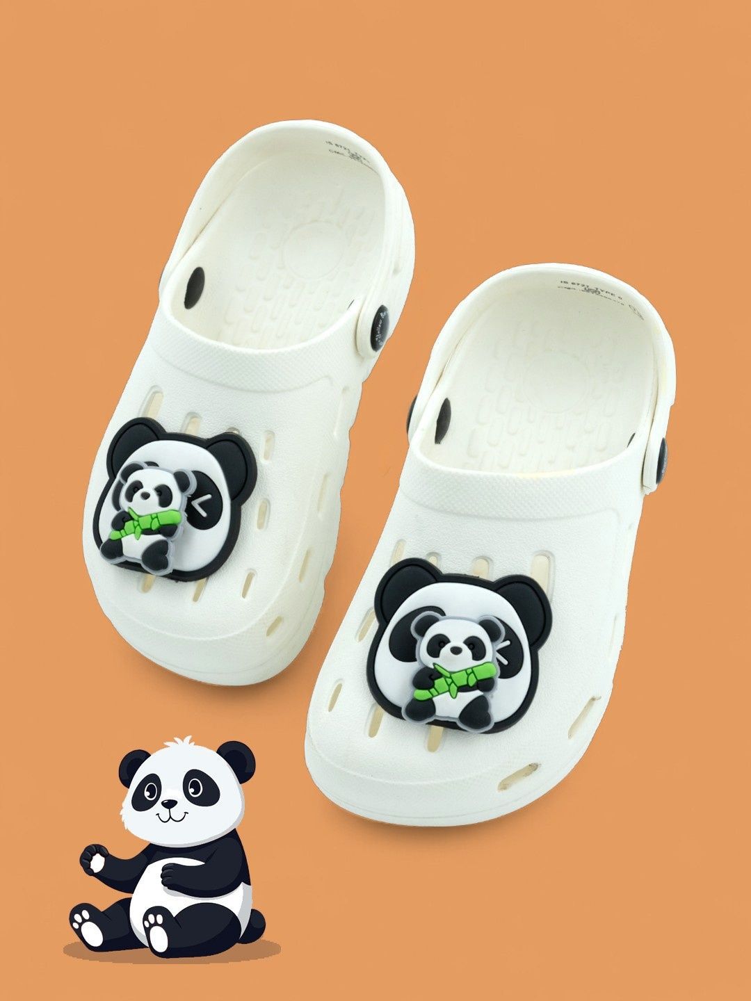 Yellow Bee Girls Panda & Bamboo Charm Clogs-picture-22