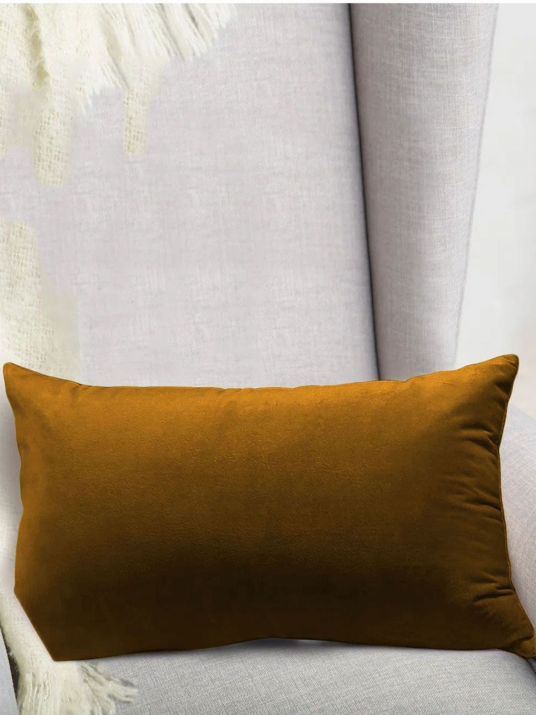 DADDY COOL Brown Fibre Filled Faux Velvet Ultra Soft Sleep Pillow-picture-39