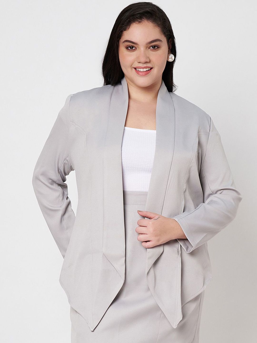BRINNS Front-Open Shawl Collar Blazer