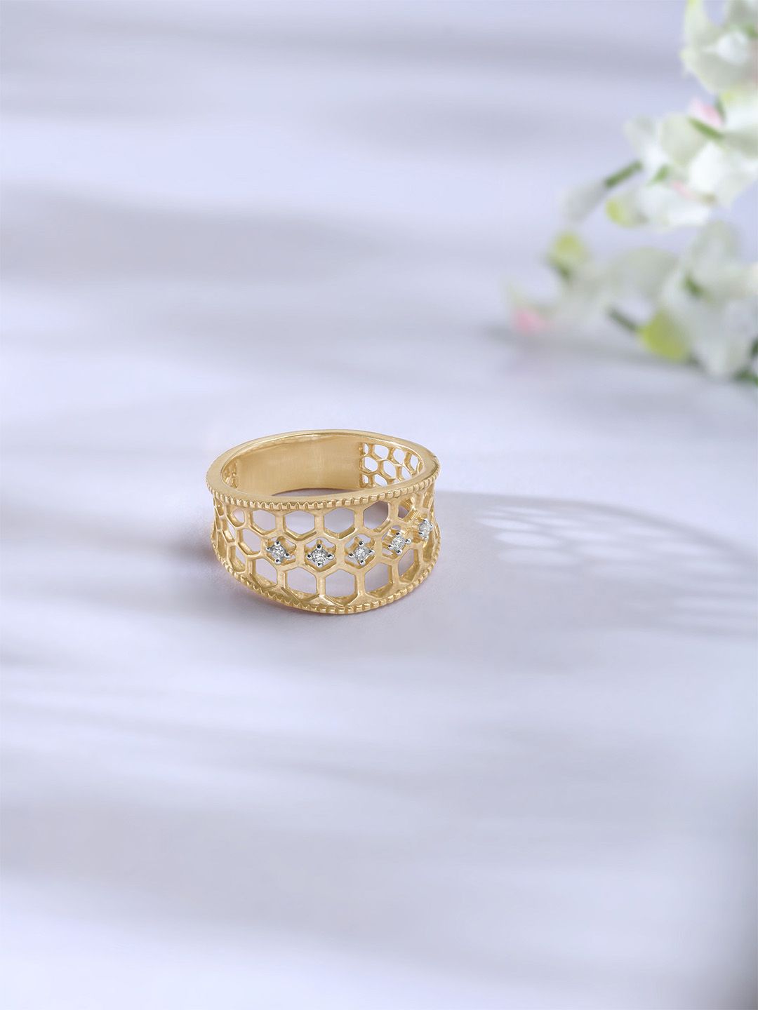 Mia by Tanishq Yellow Gold and Diamond Honey Glow Ring-image-43