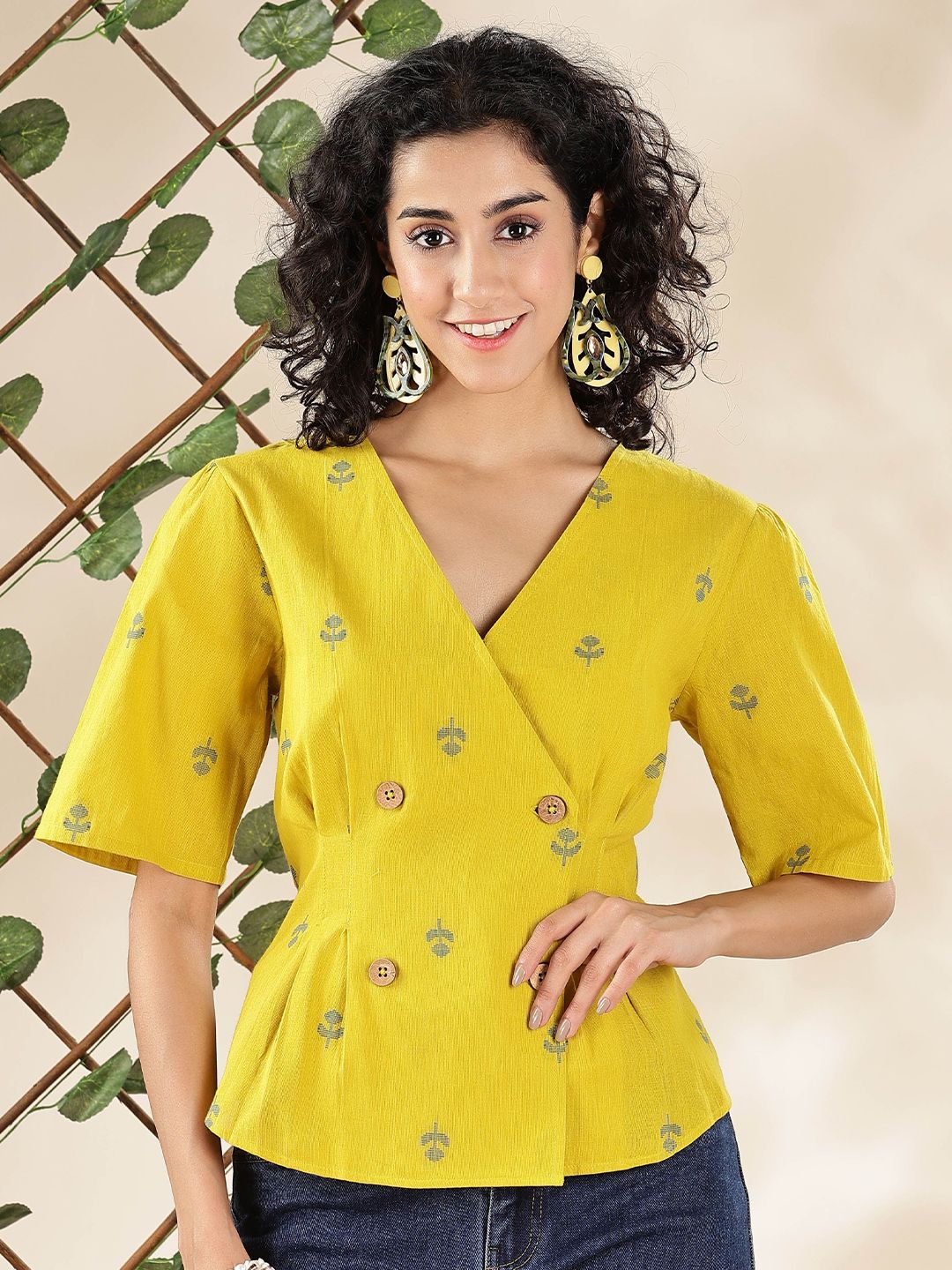 Anouk Women Ethnic Motifs Printed Cotton Wrap Top-image-31