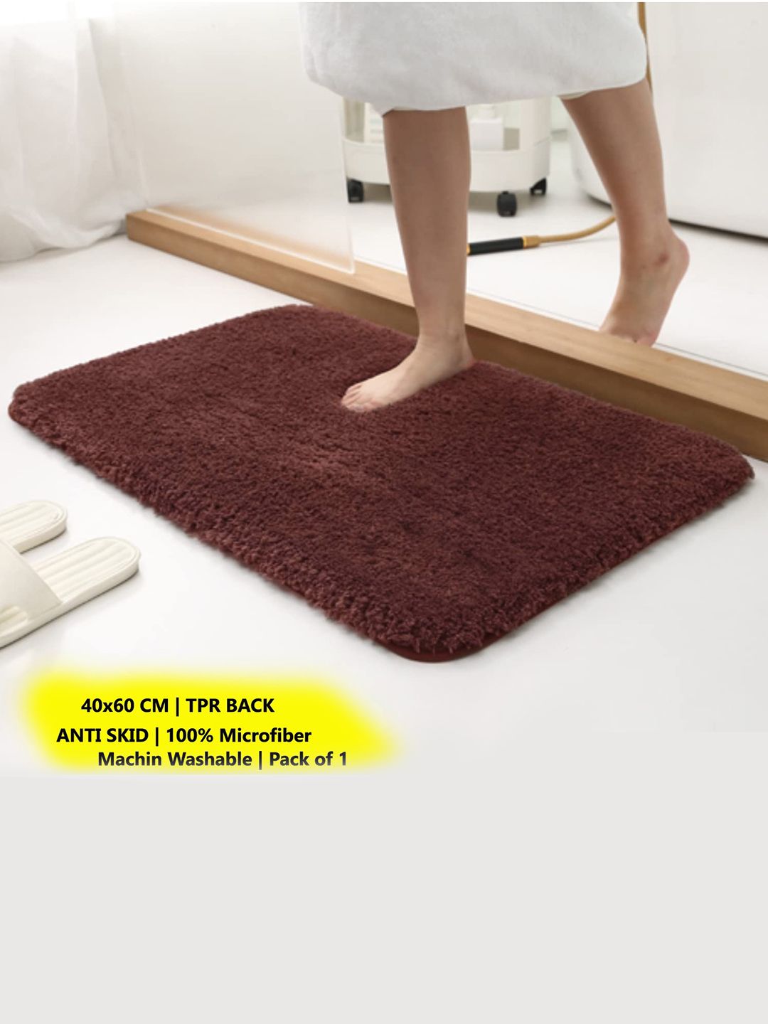 GBL COLLECTION Brown Cotton Water Resistant Floor Mat-image-24