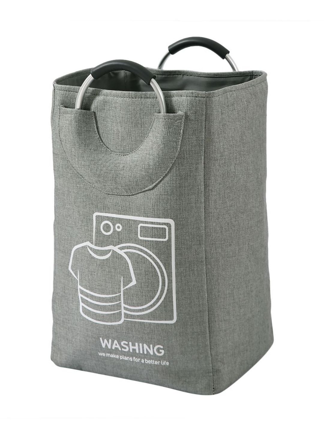 HOKIPO Grey & White Folding & Collapsible Storage Basket-image-27