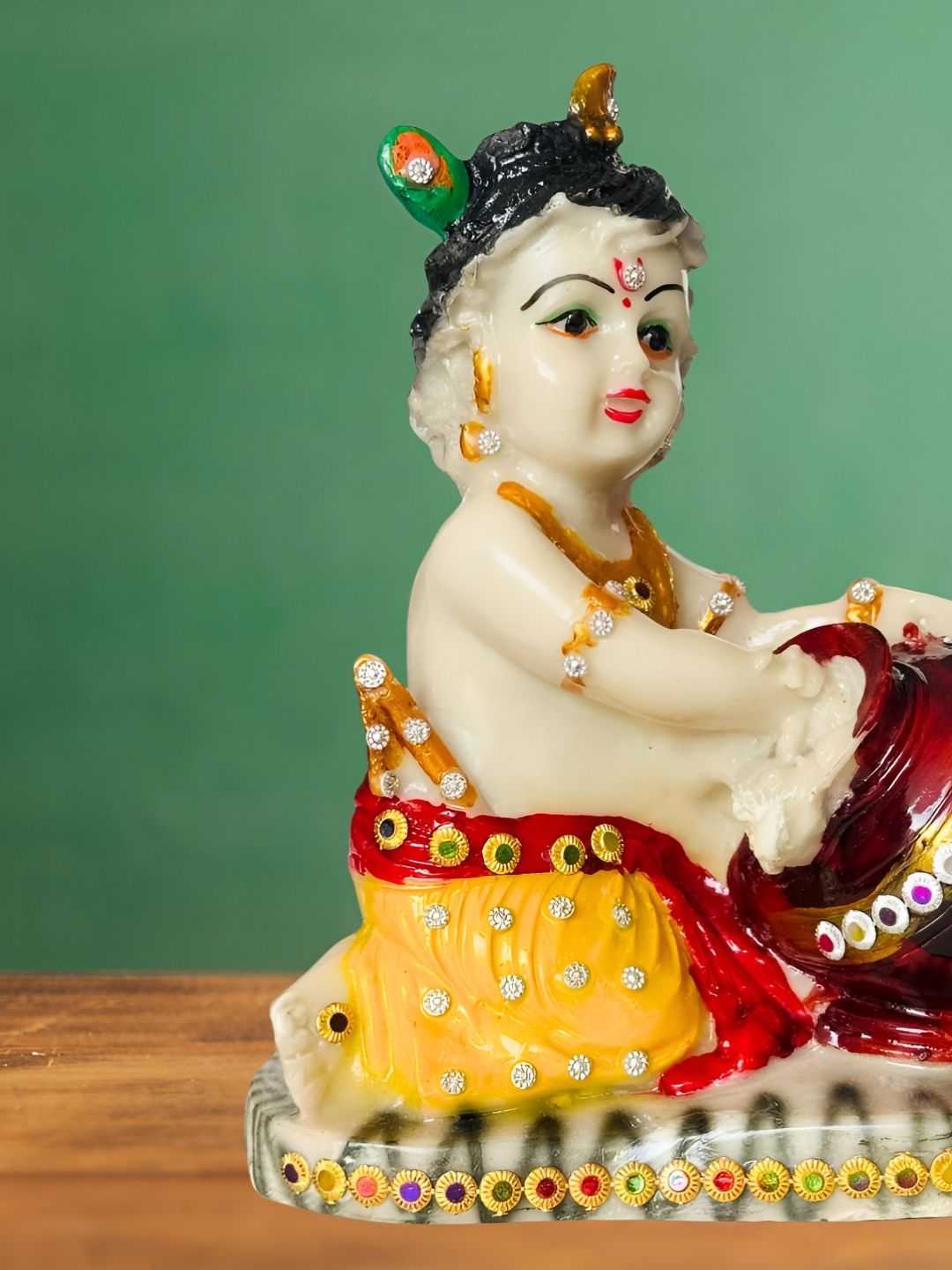 DARIDRA BHANJAN Yellow & Beige Religious Marble Idol Showpiece-picture-17