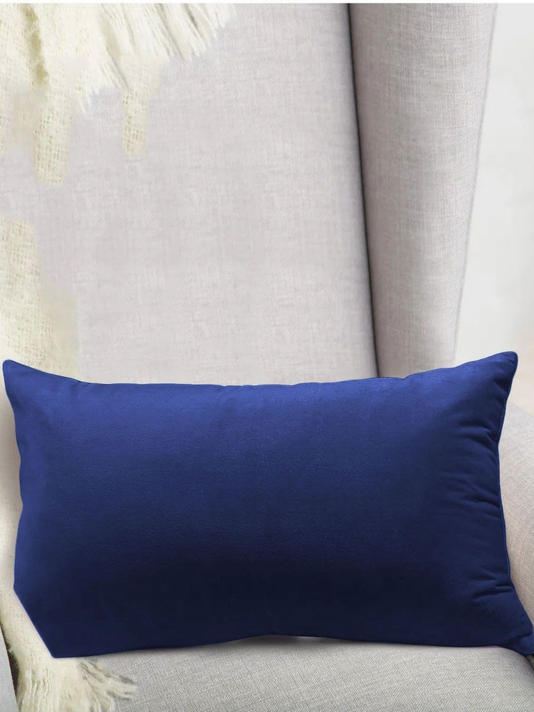 DADDY COOL Navy Blue Fibre Filled Faux Velvet Ultra Soft Sleep Pillow-picture-34