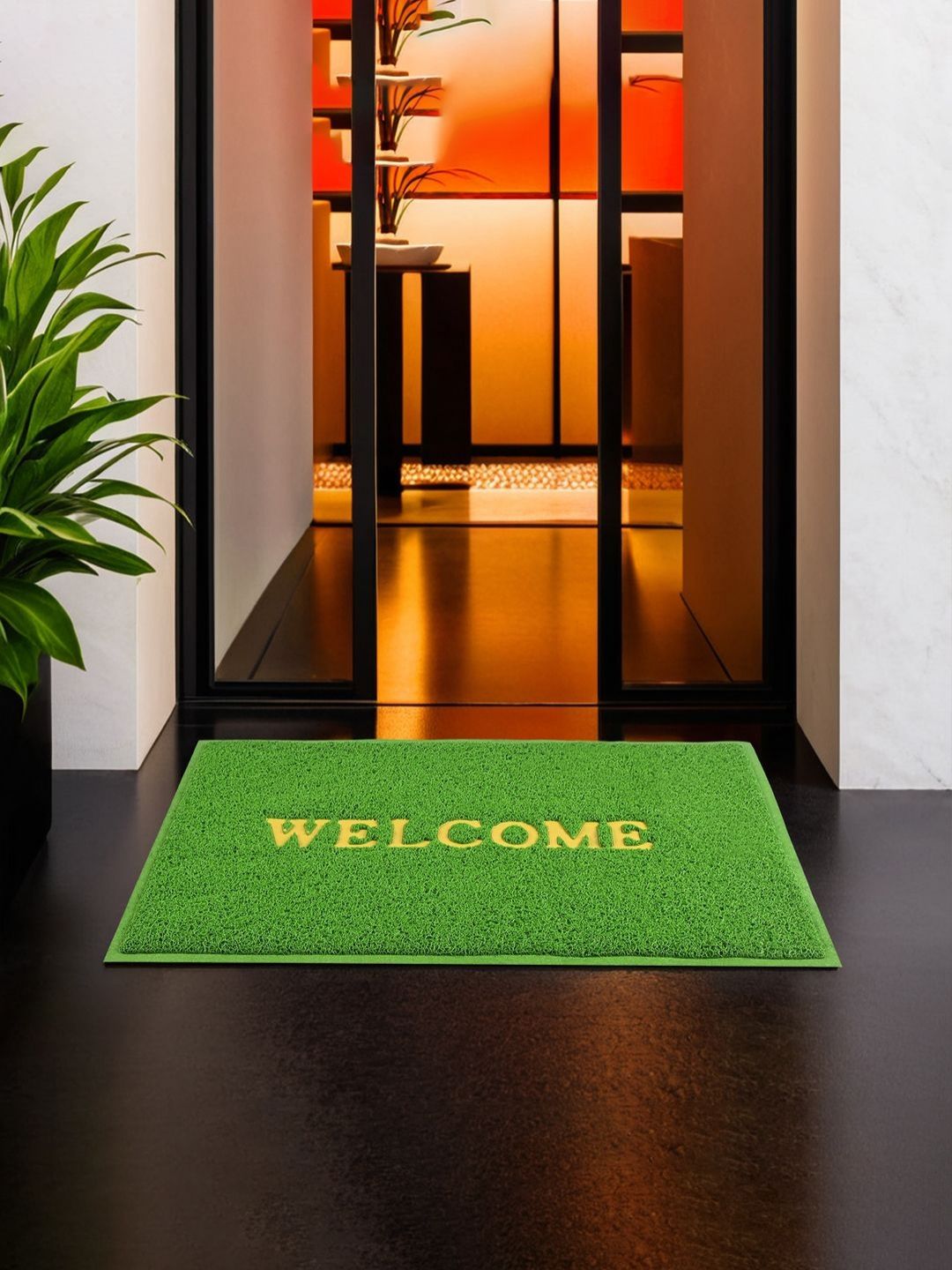 Myntra Elegant Homes Green Self-Designed Anti-Slip Eco-Friendly Absorbent Large Doormat-picture-38