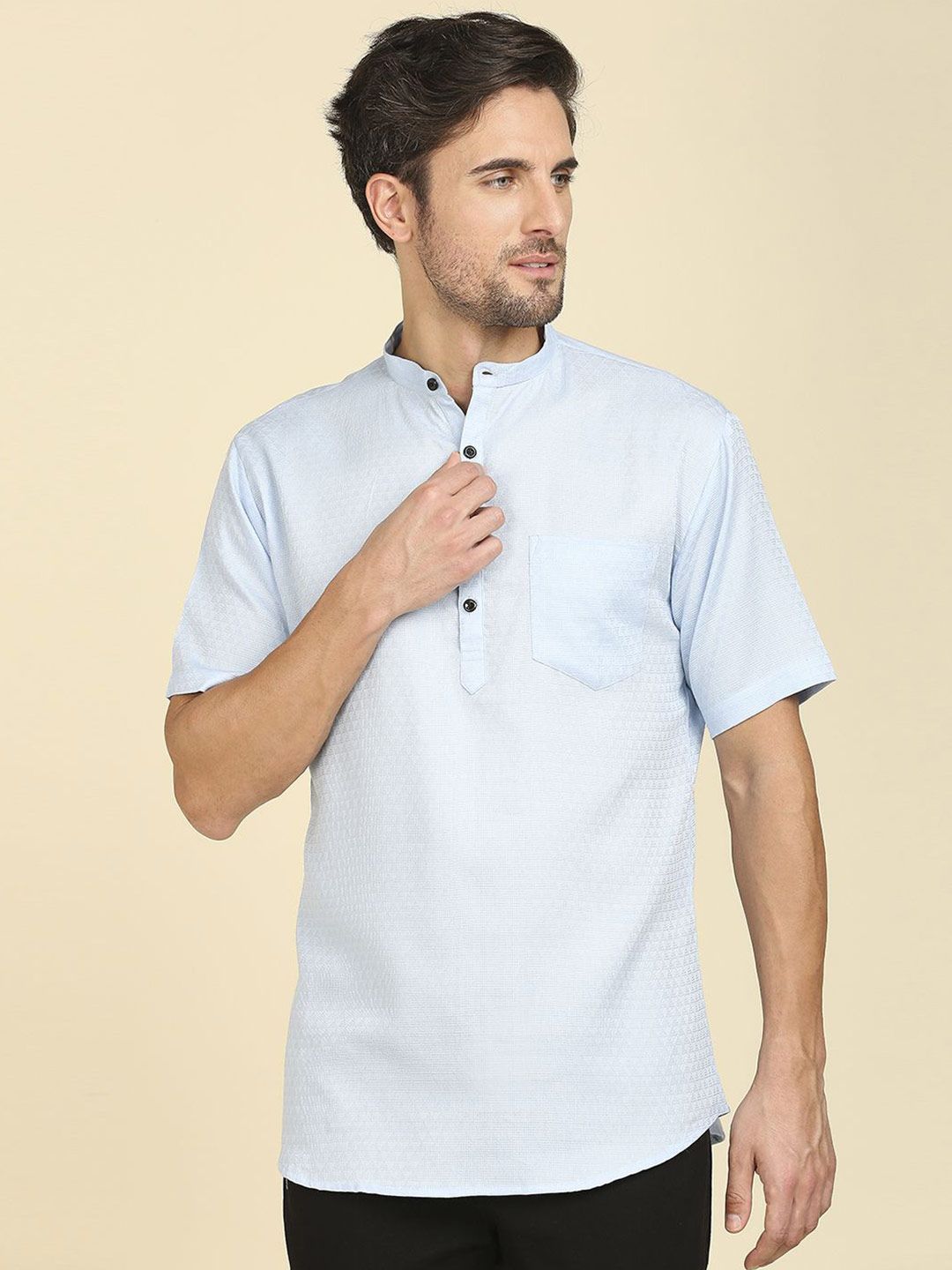 RAJUBHAI HARGOVINDAS Woven Design Textured Cotton Straight Kurta-picture-29