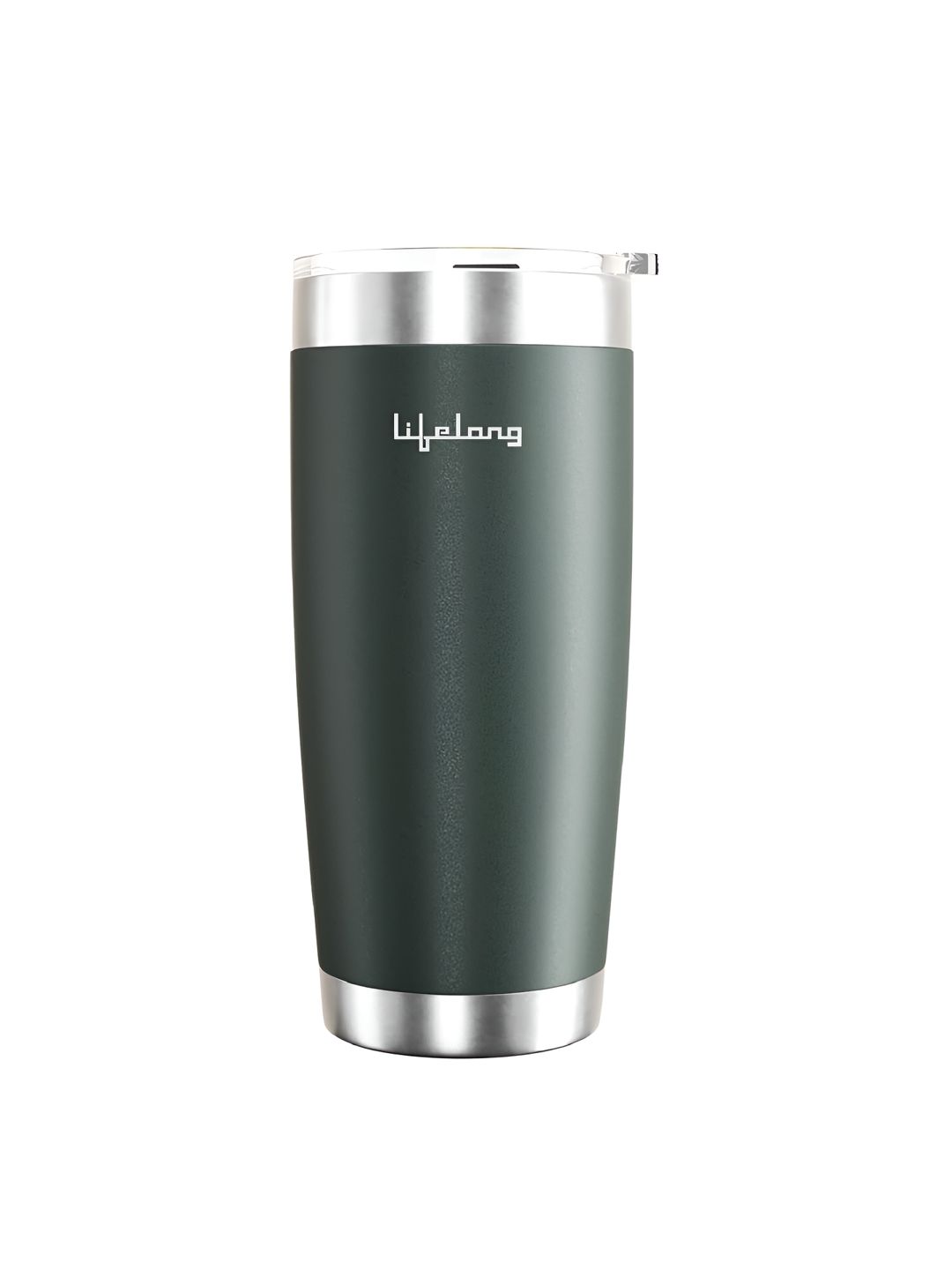 Lifelong Green & Silver-Toned Single Stainless Steel Solid Double Wall Vacuum Water Bottle