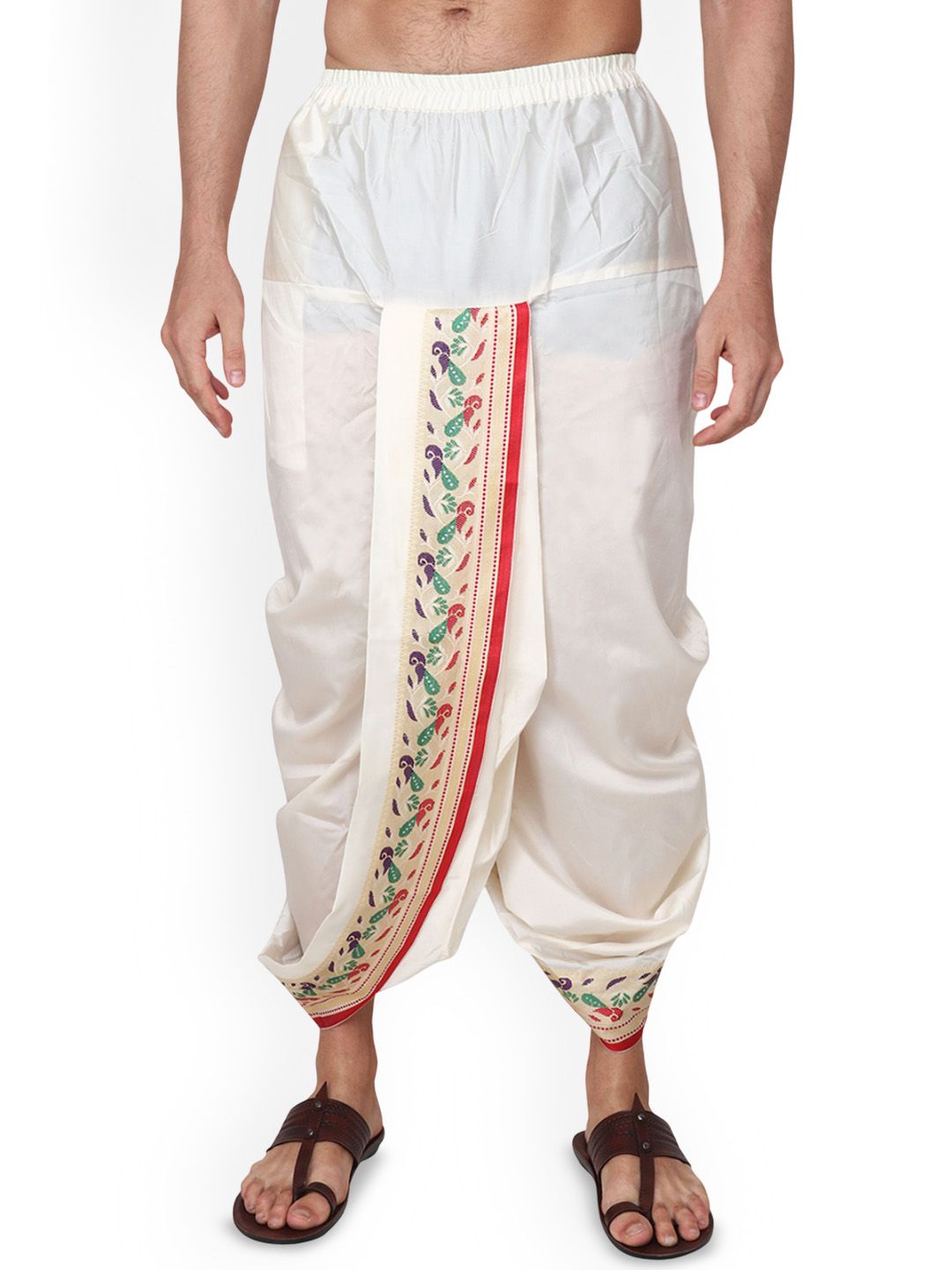 rameshwaram fabrics RAMESHWARAM FABRICSColor Stylish Dhoti Pant with Stole Set-picture-24