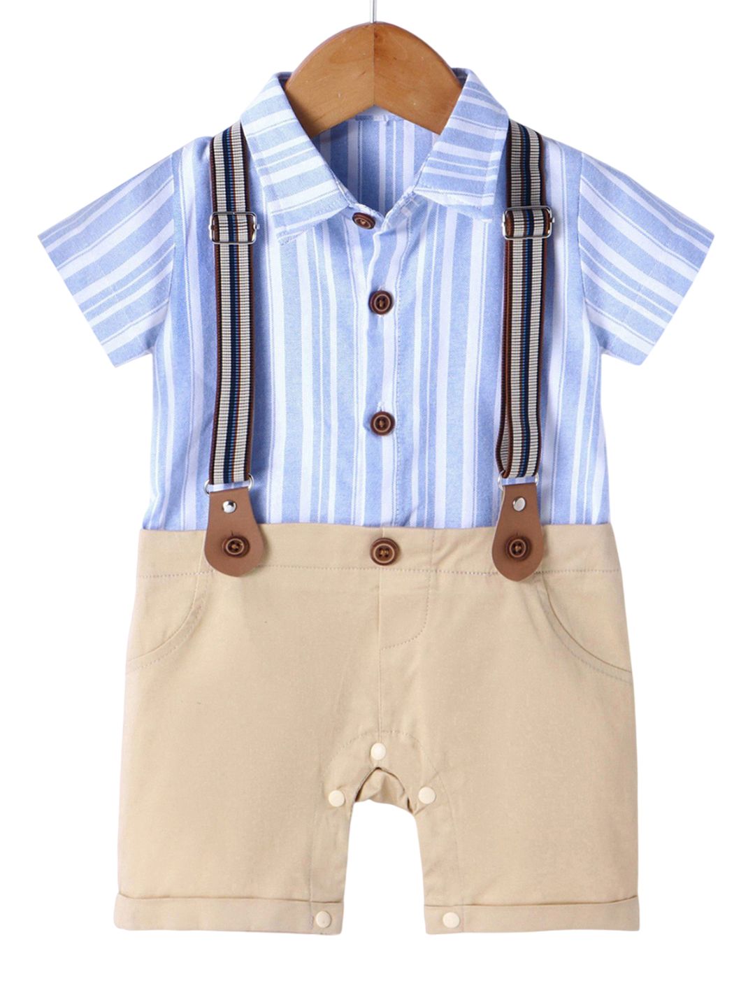 Mark & Mia Infant Boys Striped Romper With Suspender-picture-34