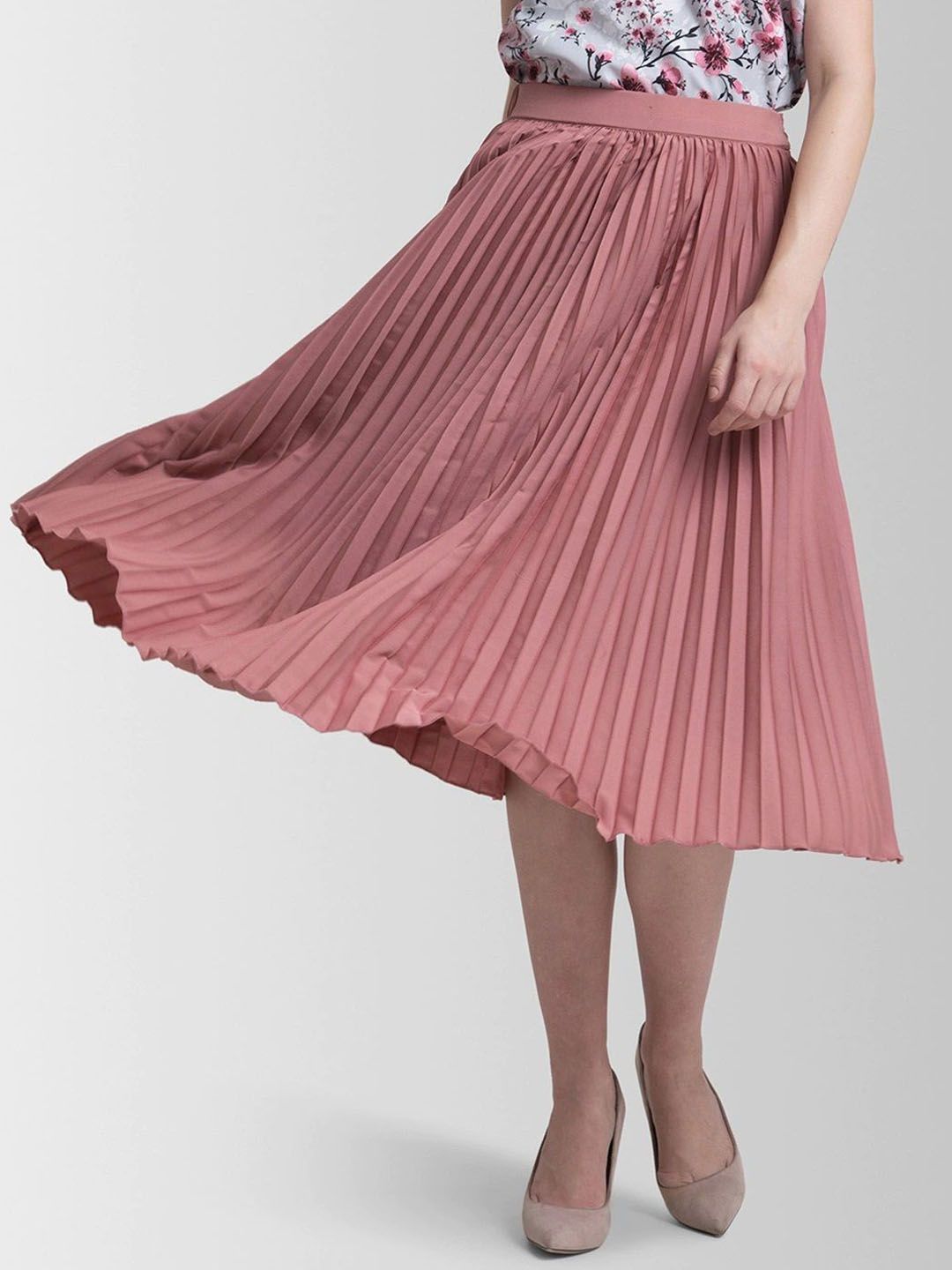 LookShine Pleated A-Line Midi Skirt-picture-32