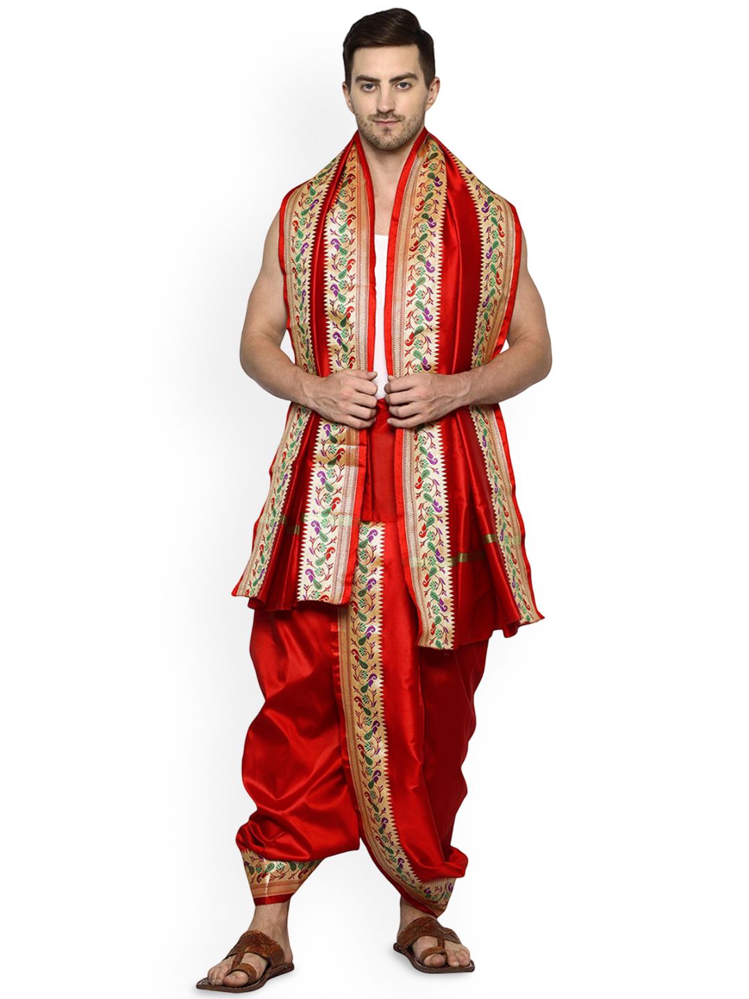 rameshwaram fabrics RAMESHWARAM FABRICSStylish Dhoti Pant with Stole Set --picture-26
